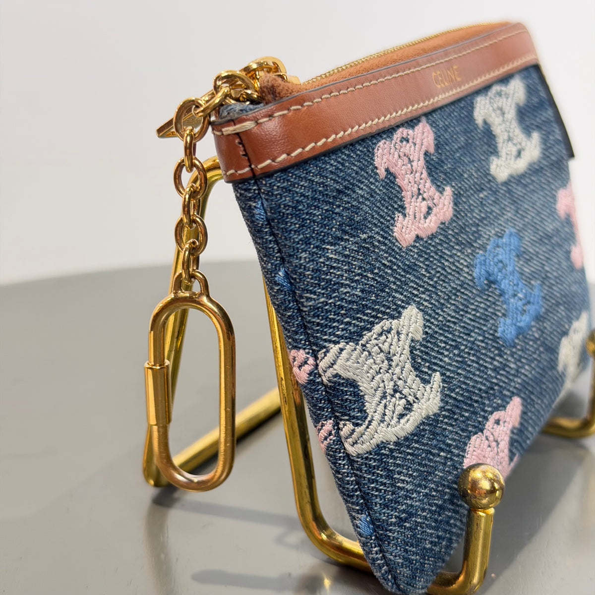 Celine Triomphe Denim Coin Purse