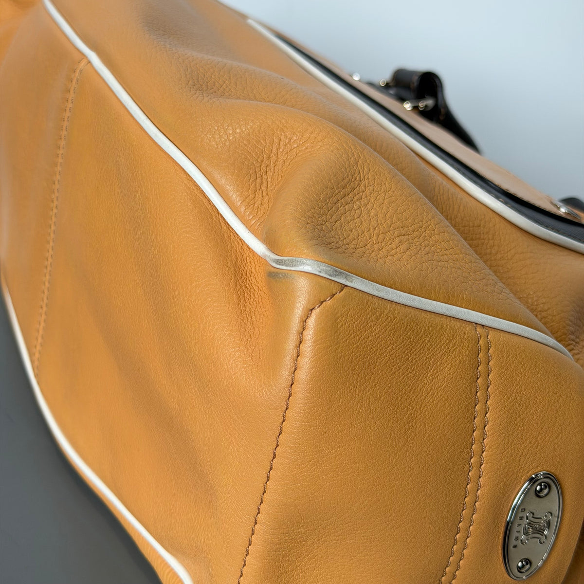 Vintage Celine Leather Boogie Bag Tan