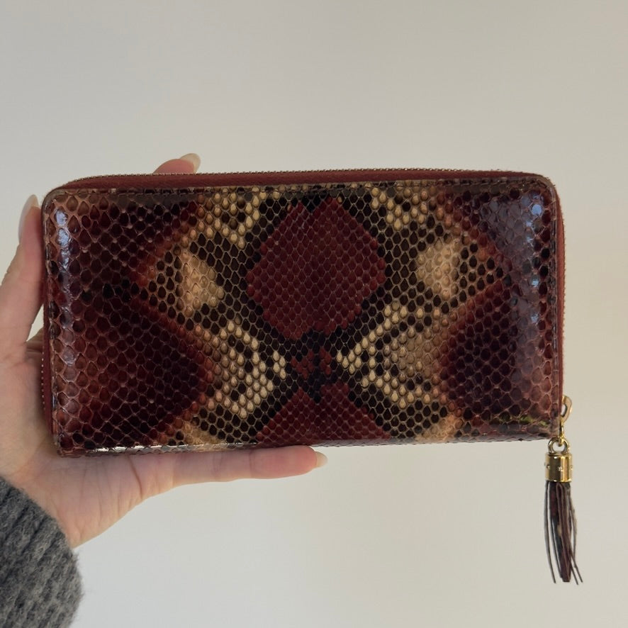 Gucci Python Soho Interlocking G Logo Wallet - Queen May