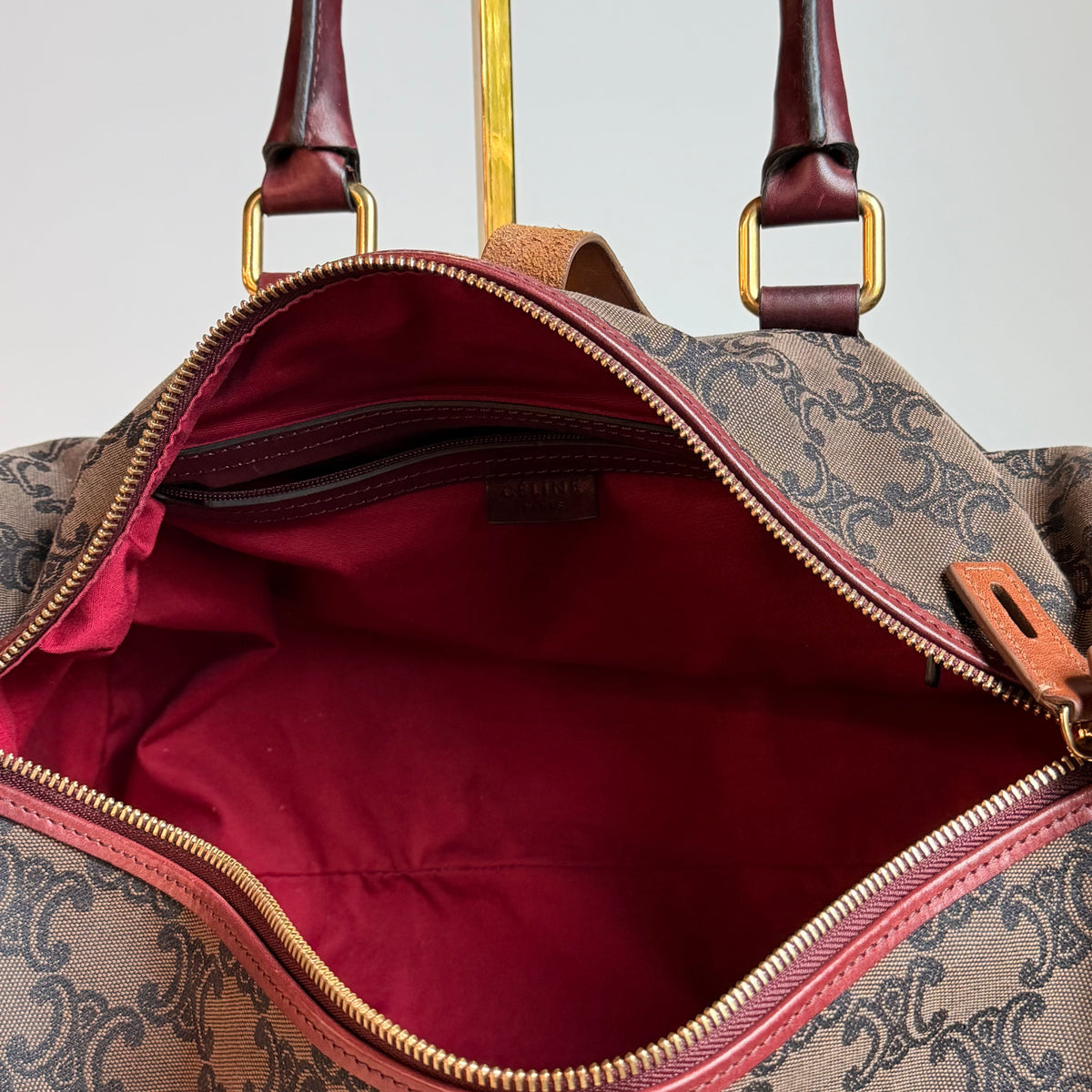Celine Boston Canvas Barrel Tote