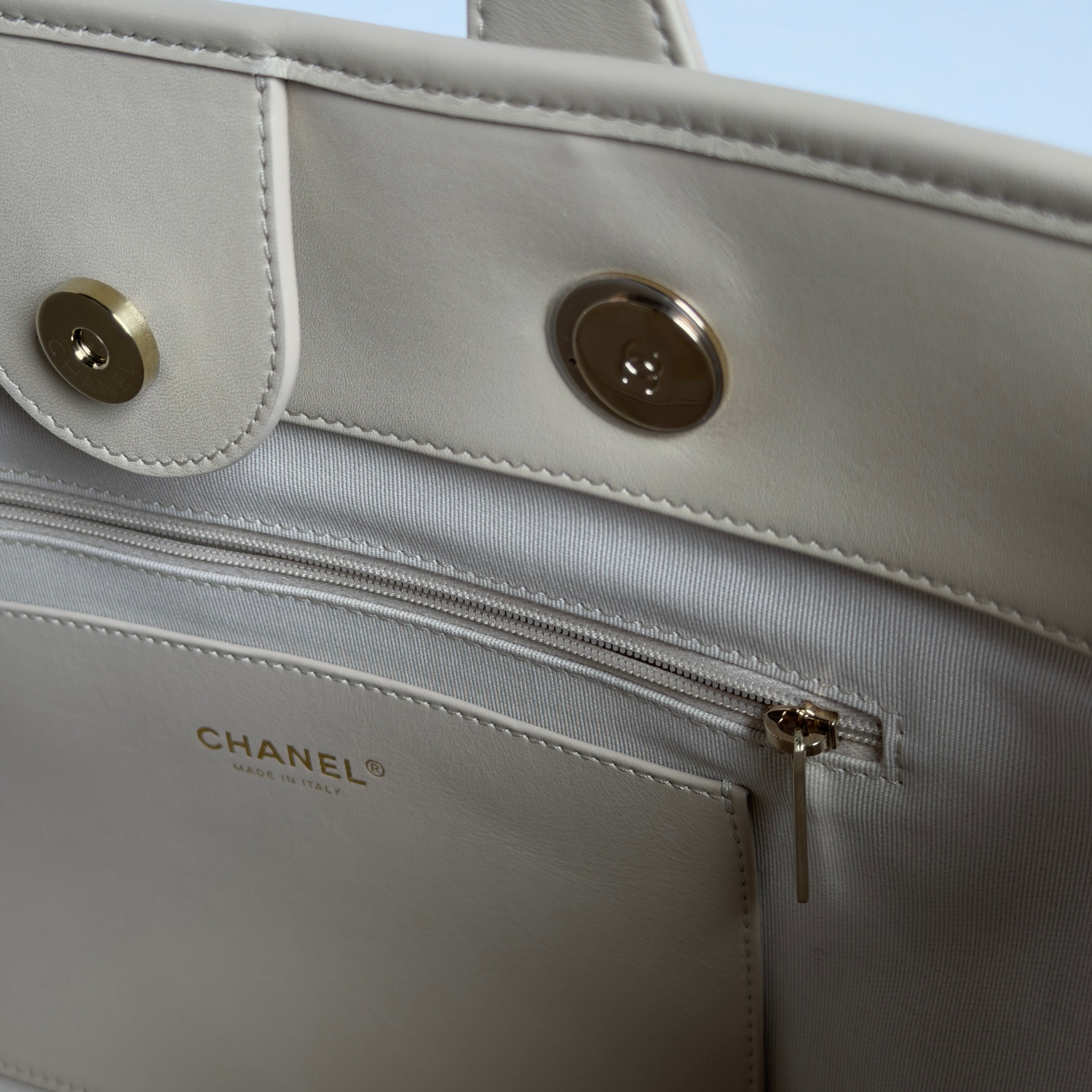 Chanel 2026 Large Striped Shopping Tote Canvas