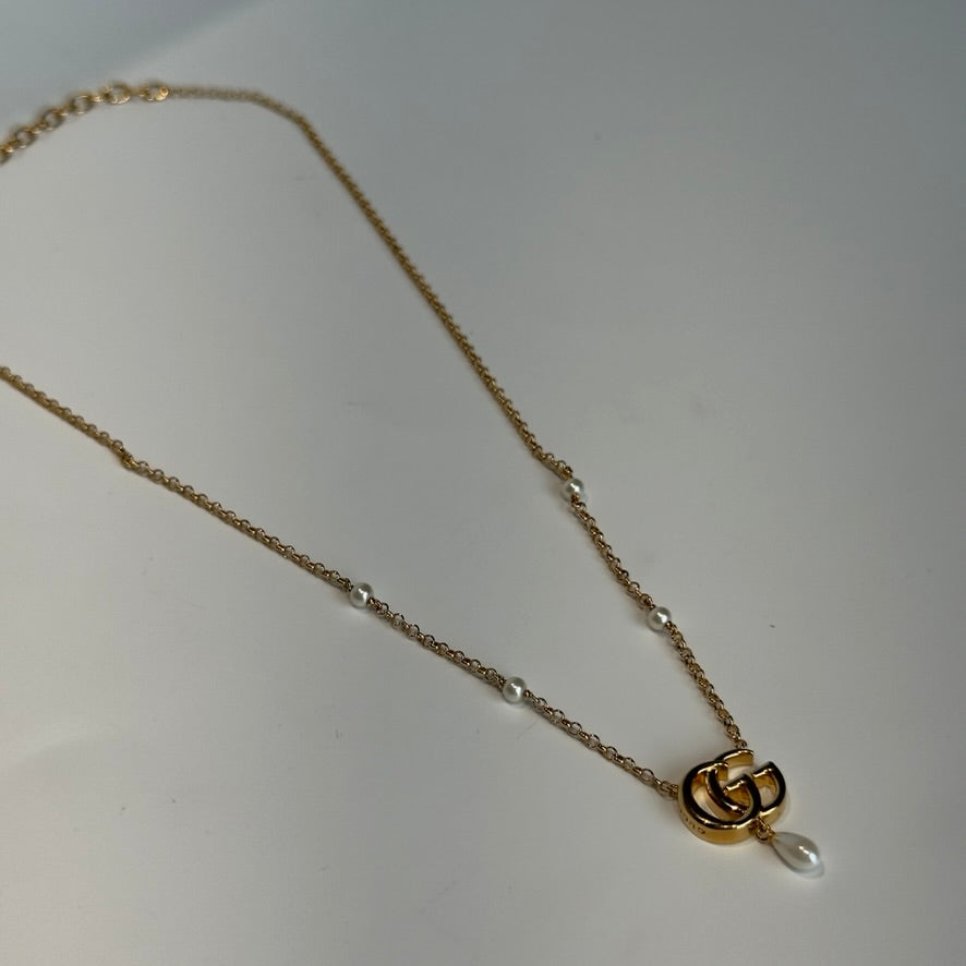 Gucci Pearl Double G Marmont Necklace - Queen May