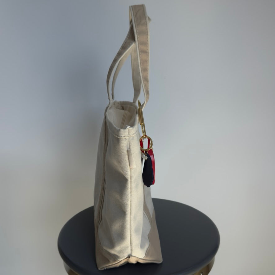 Embroidered Cape May Medium Canvas Boat Tote x Freshwater Curated Goods Bag Charms - Queen May