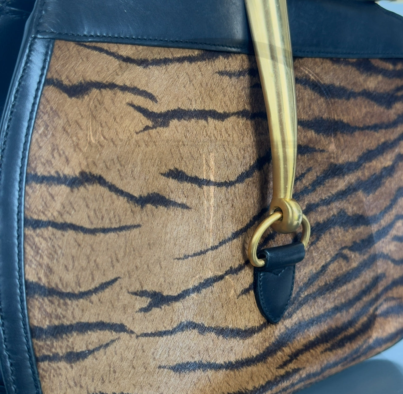 Ultra Rare Vintage Gucci Snafflebit Bag With Ponyhair Detail - Queen May