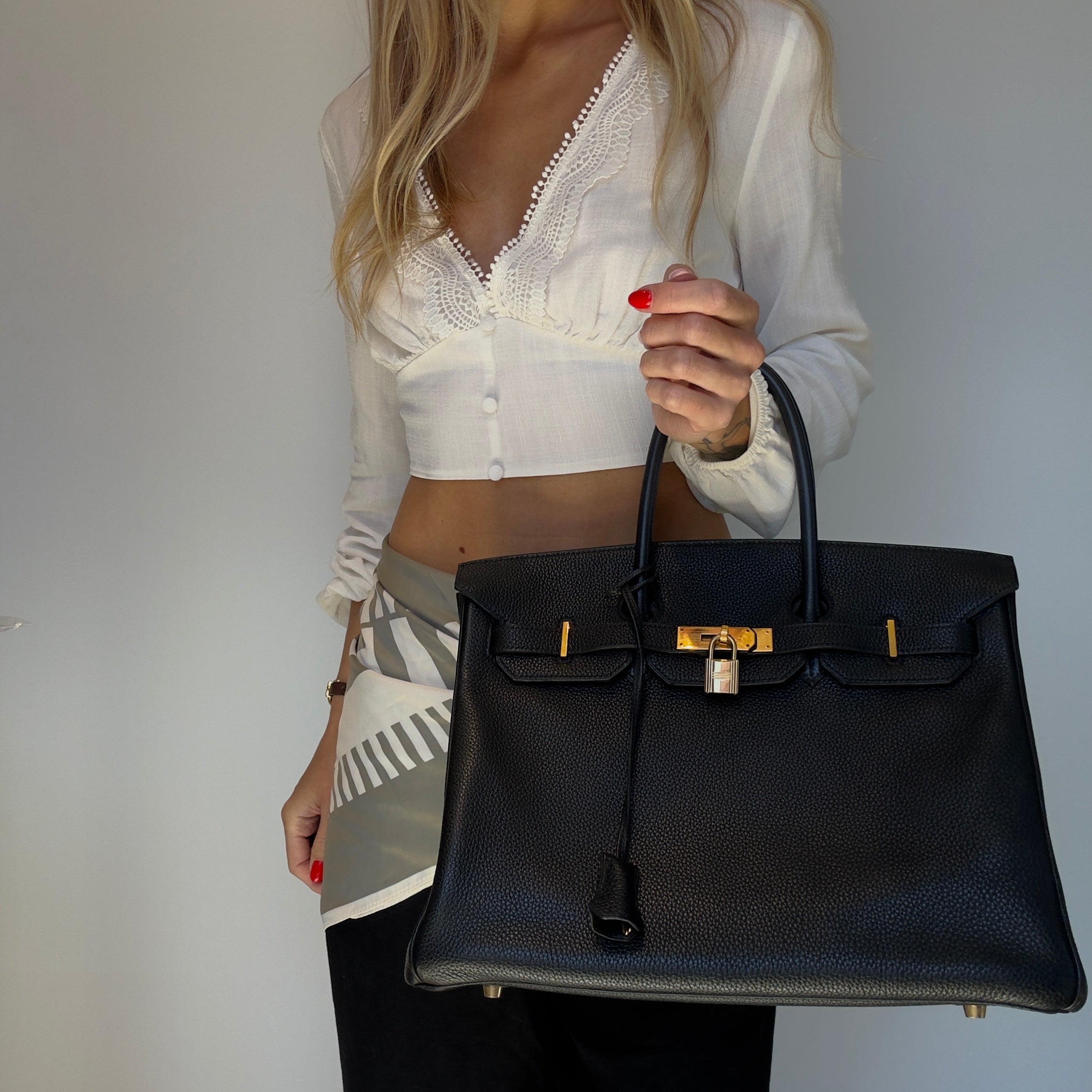 Hermes 2004 Birkin 35 Togo Leather Black With Gold Hardware - Queen May