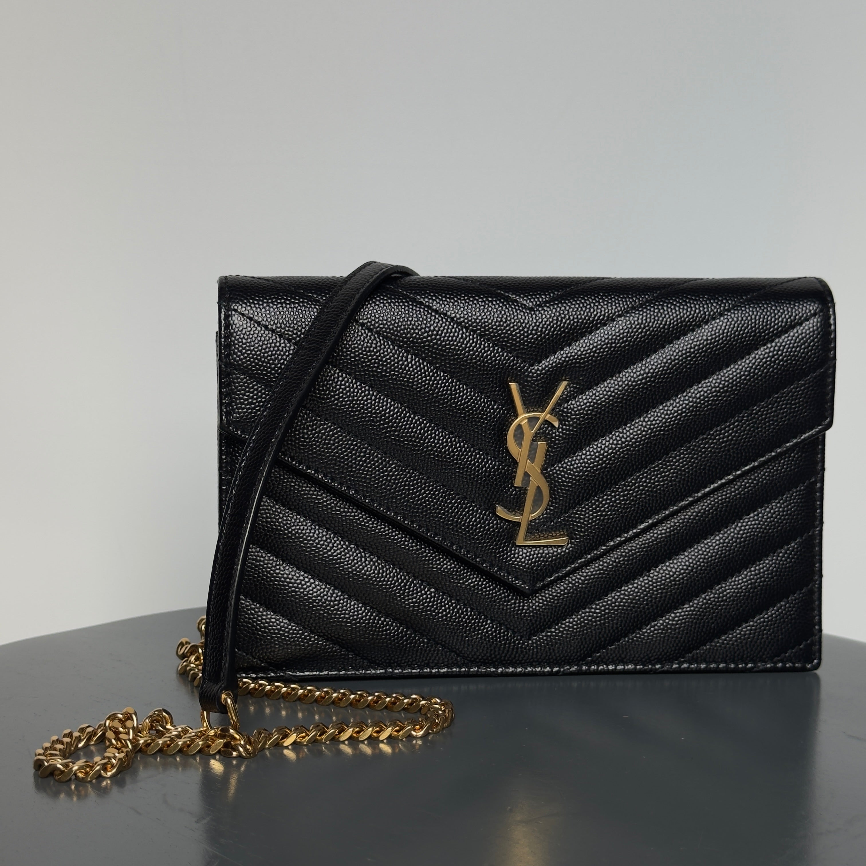 Saint Laurent Cassandre Envelope Wallet on Chain - Queen May
