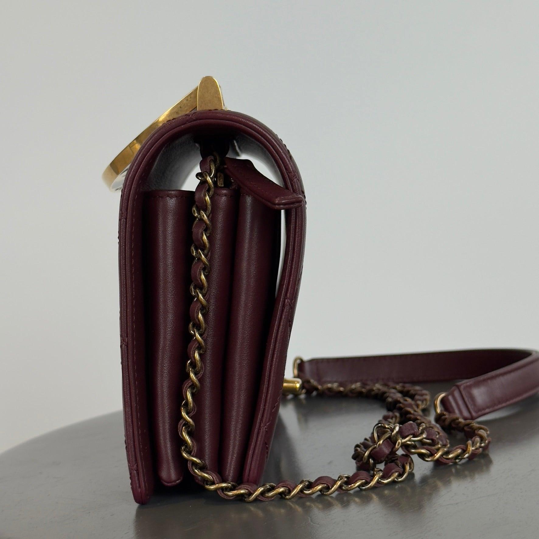 Chanel Art Nouvelle Small Flap Bag Burgundy - Queen May