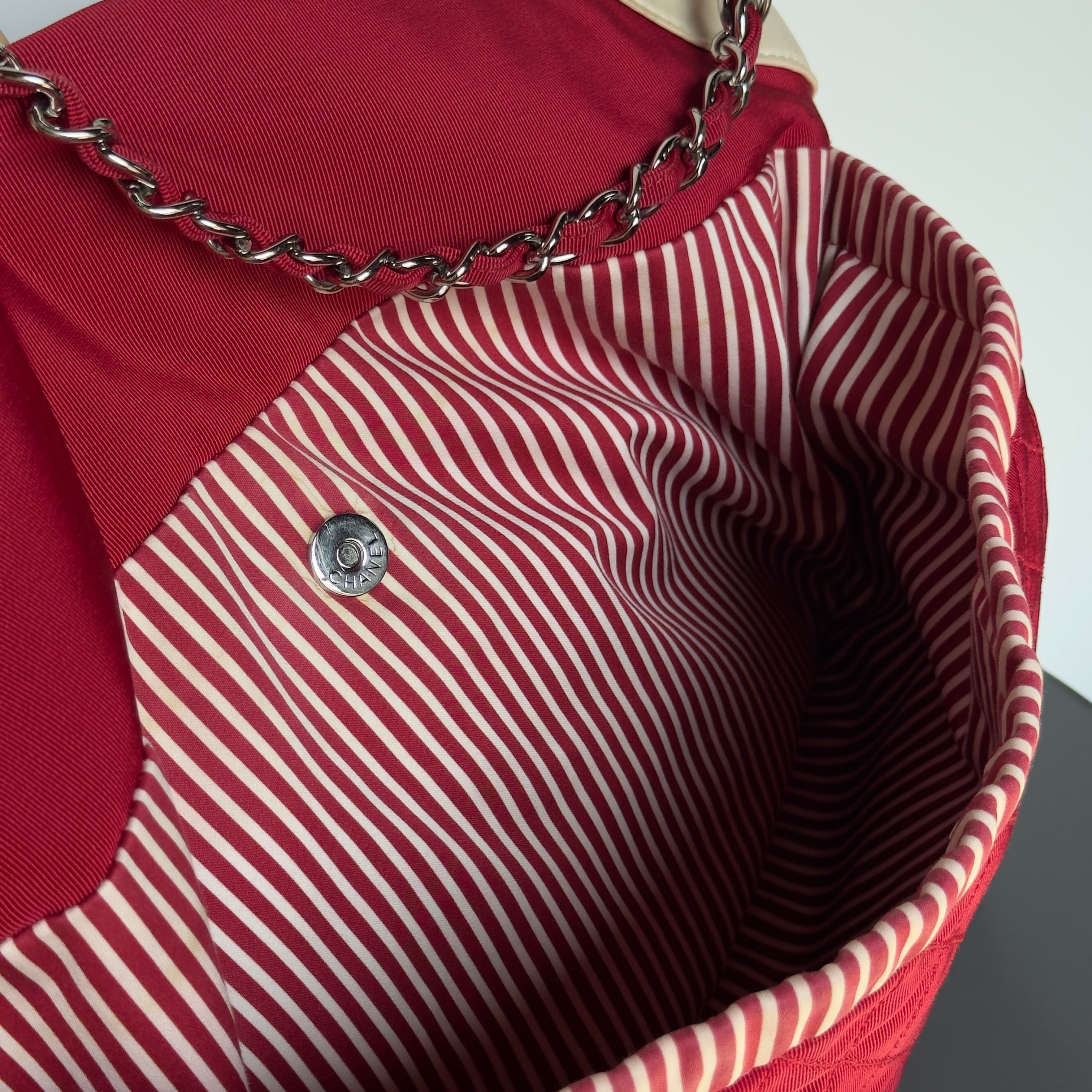 Chanel Striped Rialto Tote - Queen May