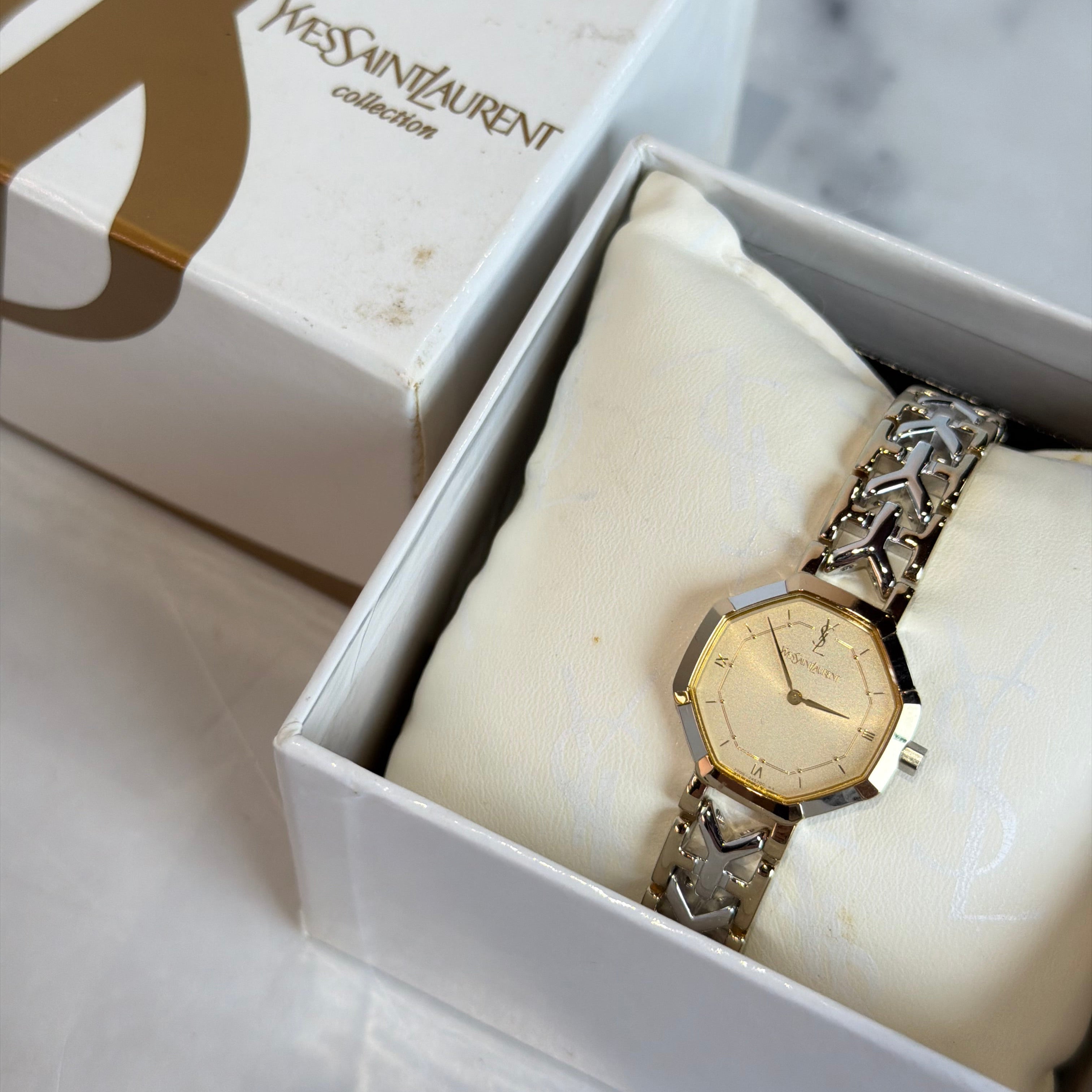 YSL octagon Watch with extra links