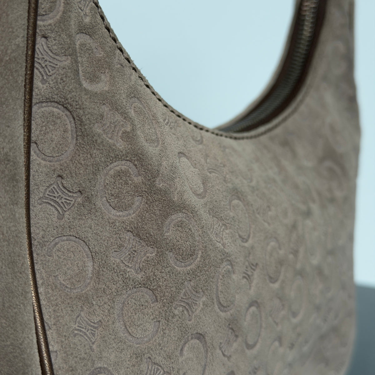 Celine Suede Triomphe Shoulder Bag