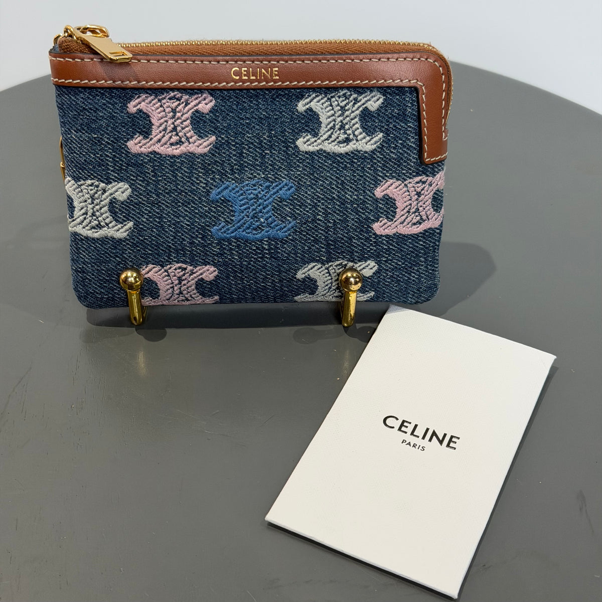Celine Triomphe Denim Coin Purse