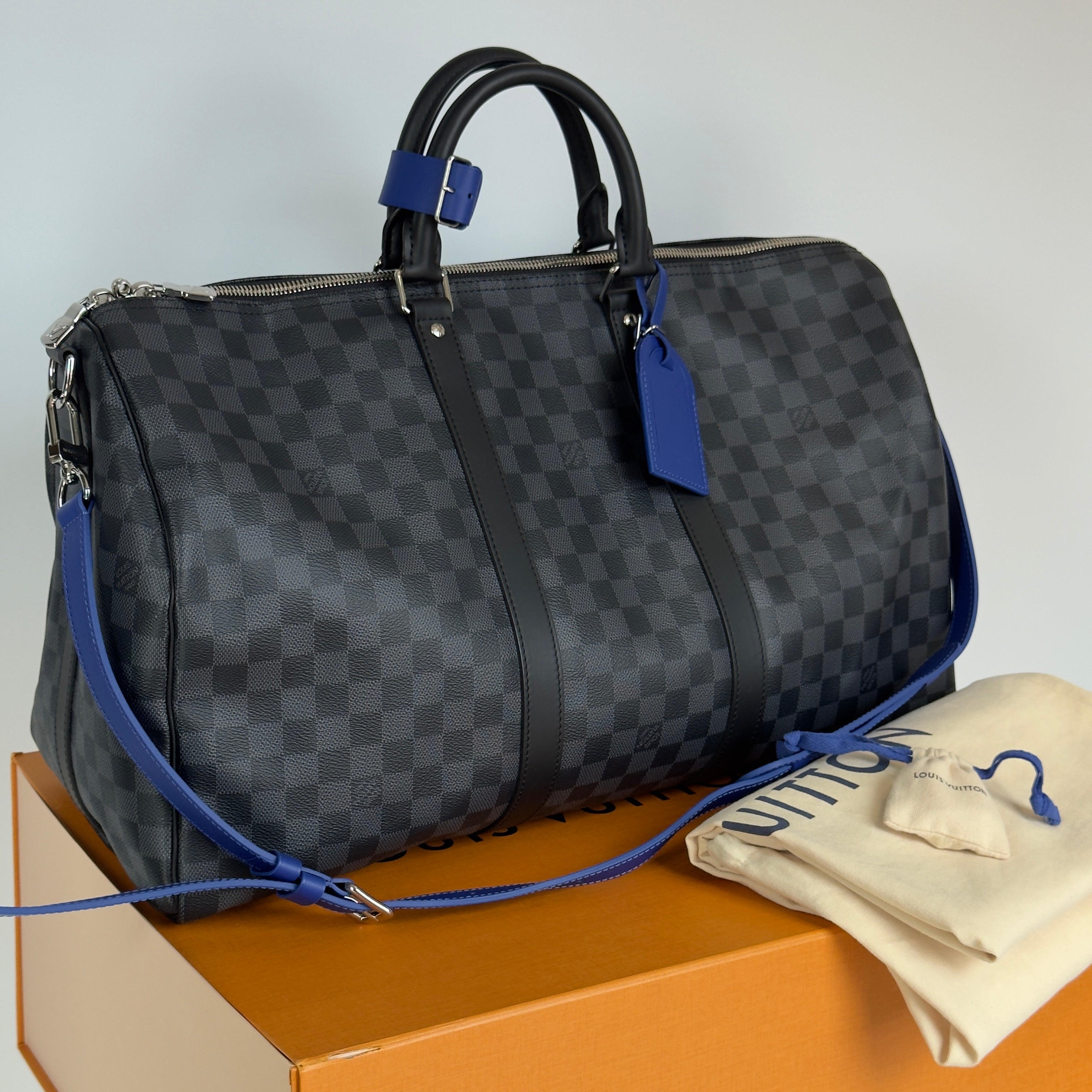 Louis Vuitton Keepall Bandouliere 50 Damier Graphite Indigo - Queen May