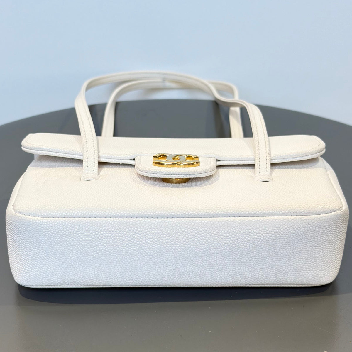 Chanel Mini Preppy Coco White Caviar Leather - Queen May