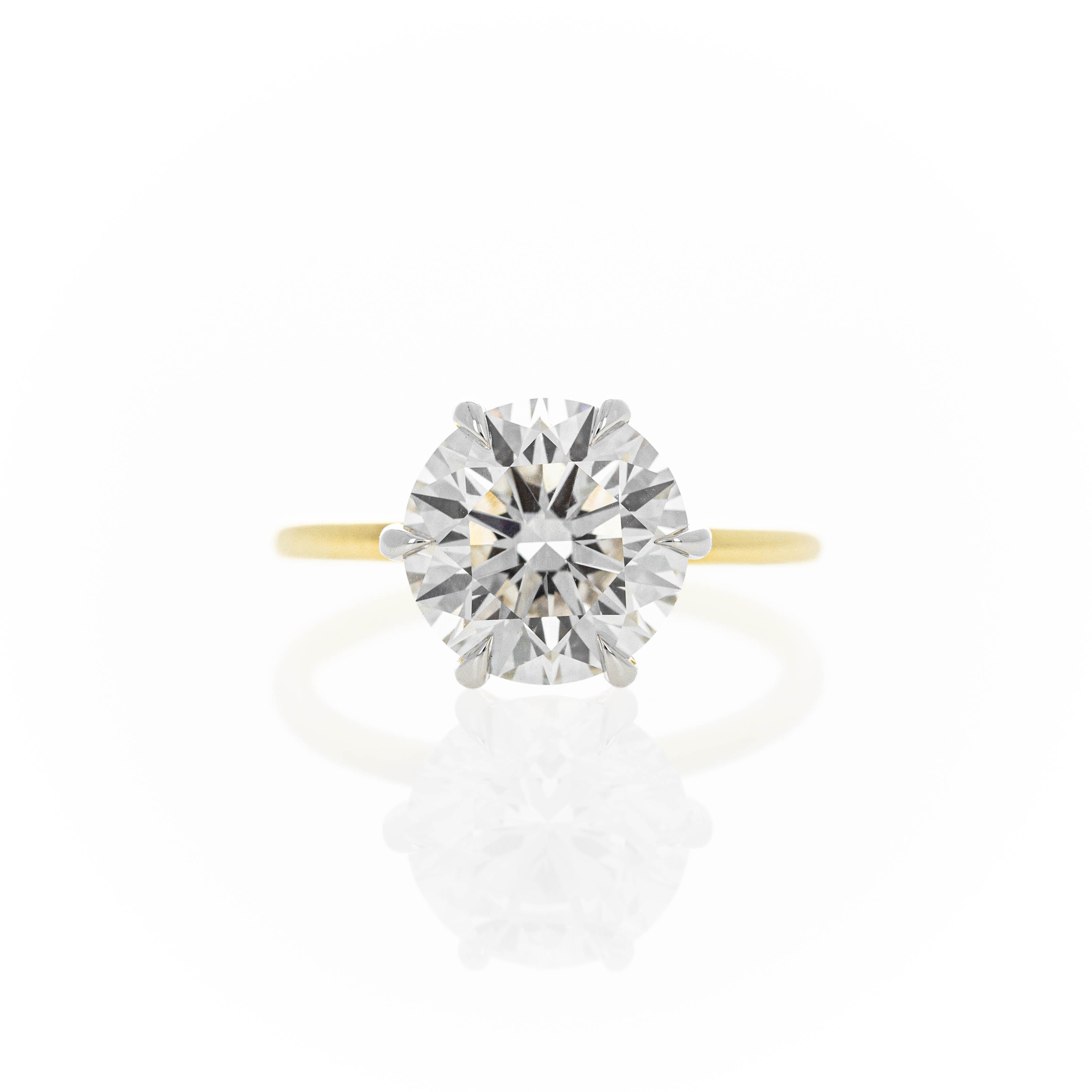 Lab Grown 4.30 Carat Round Brilliant Diamond Engagement Ring - Queen May
