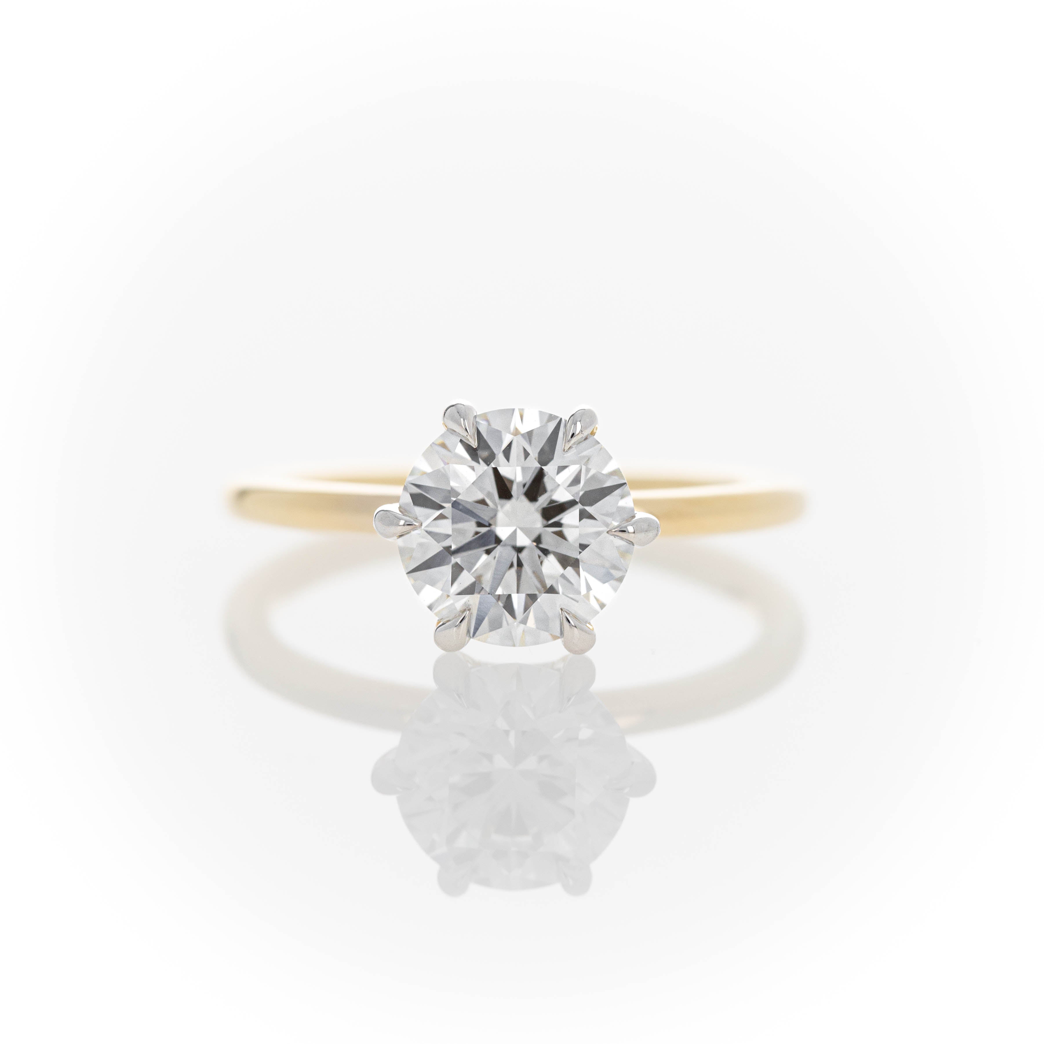 Lab Grown 2.01 Carat Round Brilliant Diamond Engagement Ring - Queen May