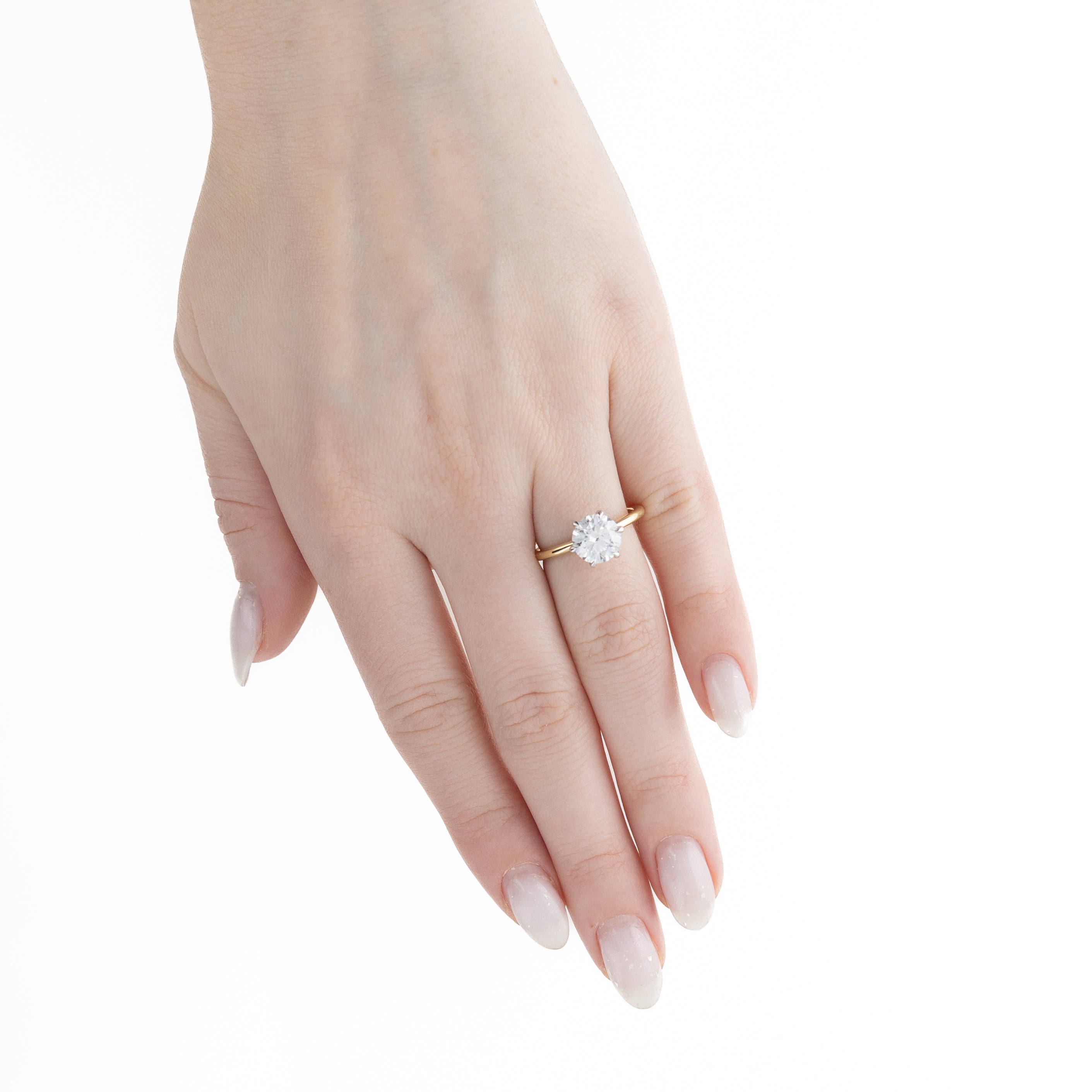 Lab Grown 2.01 Carat Round Brilliant Diamond Engagement Ring - Queen May