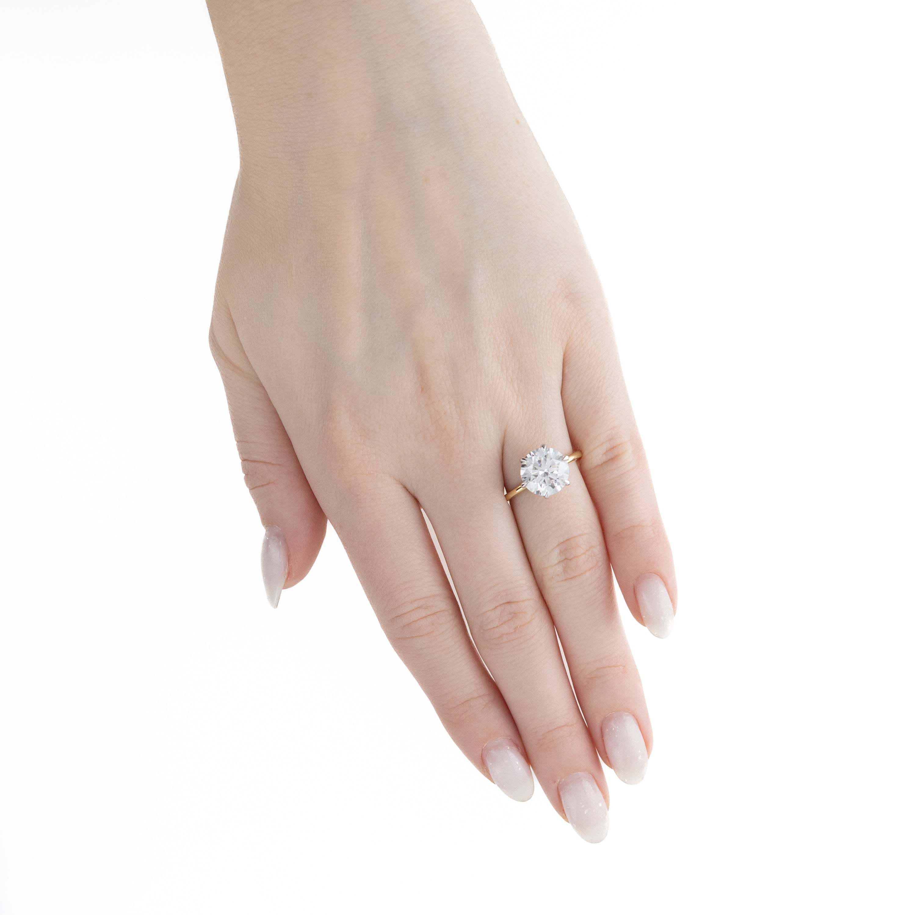 Lab Grown 4.30 Carat Round Brilliant Diamond Engagement Ring - Queen May