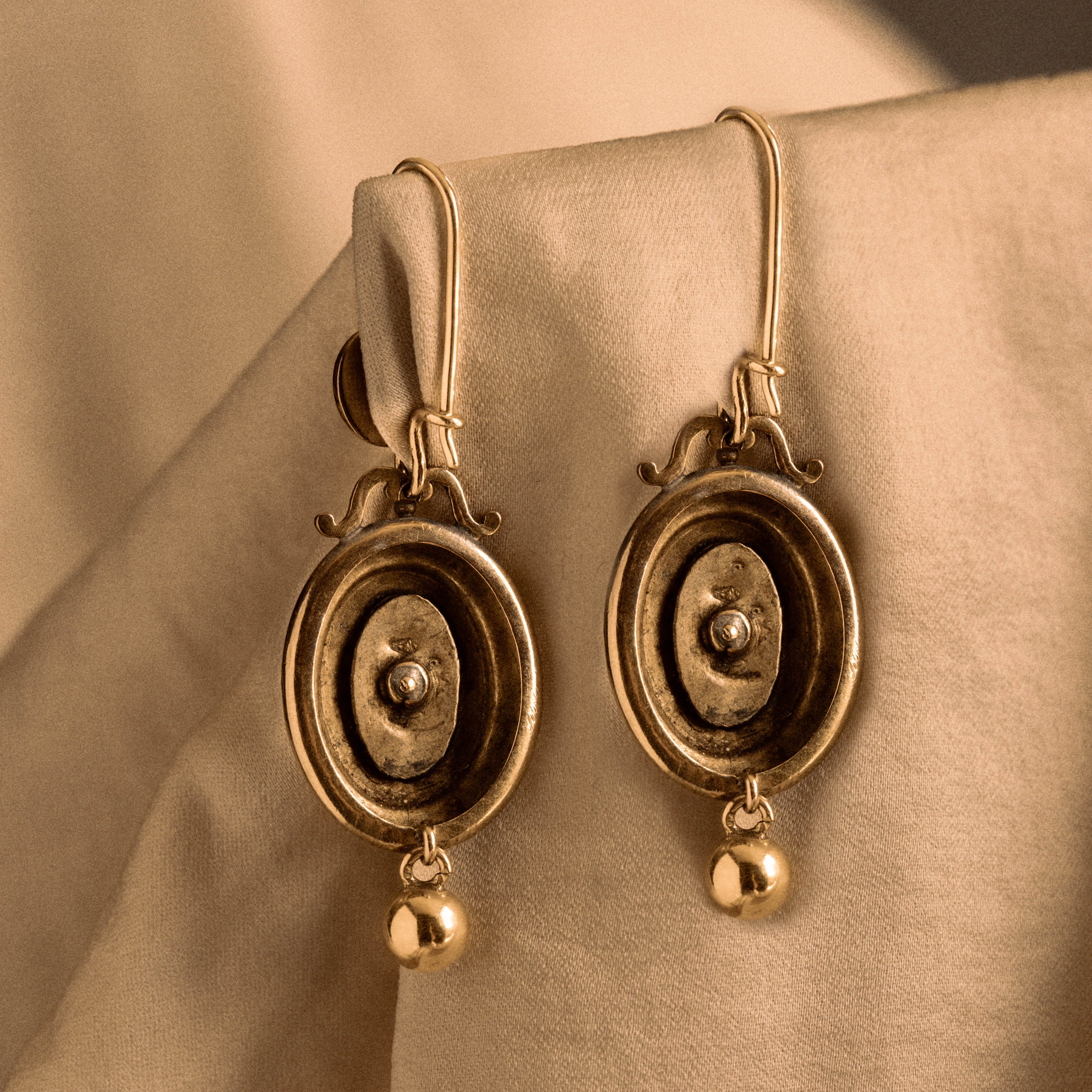 Victorian Gold Turquoise Dangle Earrings - Queen May