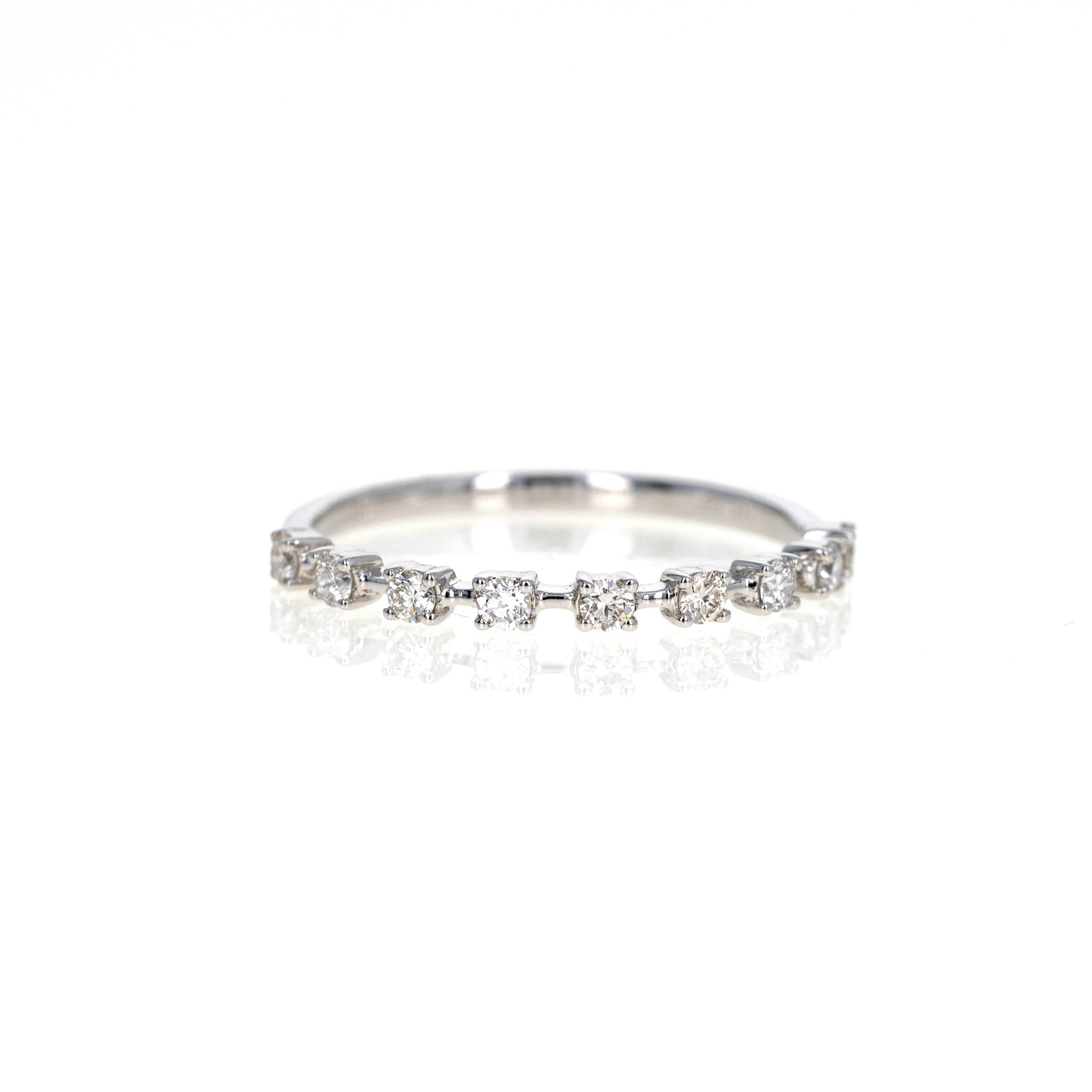 14K Gold 0.22 Carat Round Diamond Floating Band - Queen May