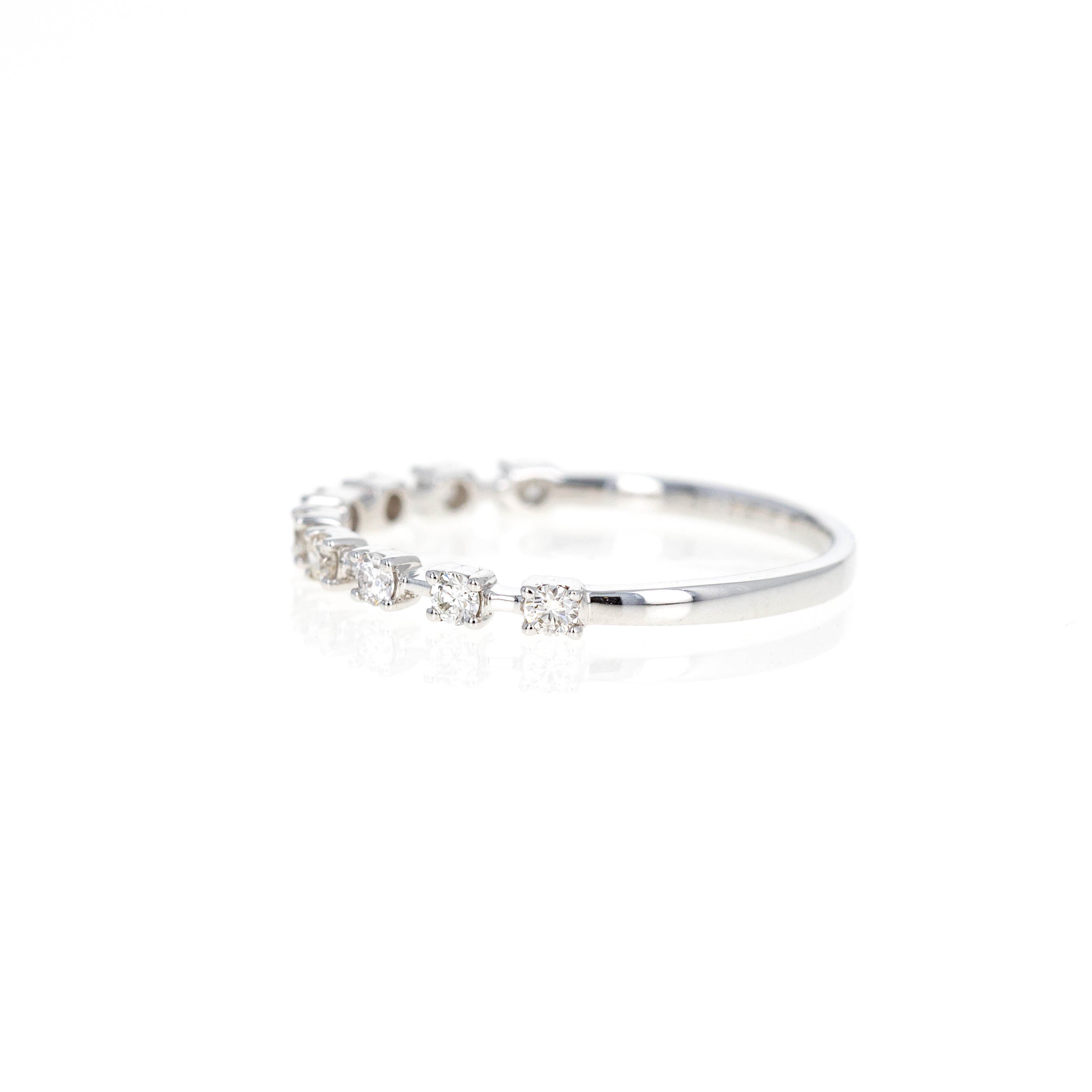 14K Gold 0.22 Carat Round Diamond Floating Band - Queen May