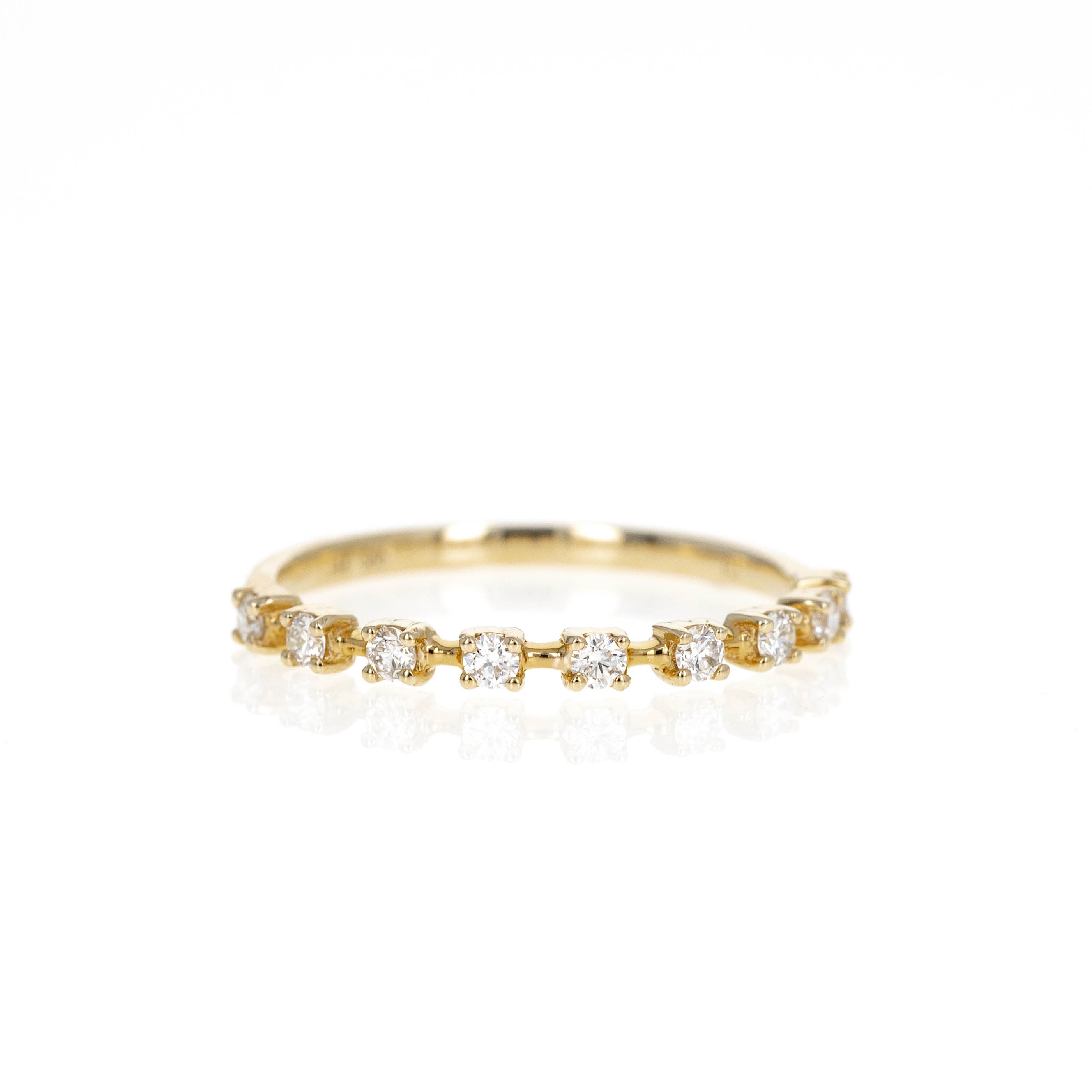 14K Gold 0.22 Carat Round Diamond Floating Band - Queen May