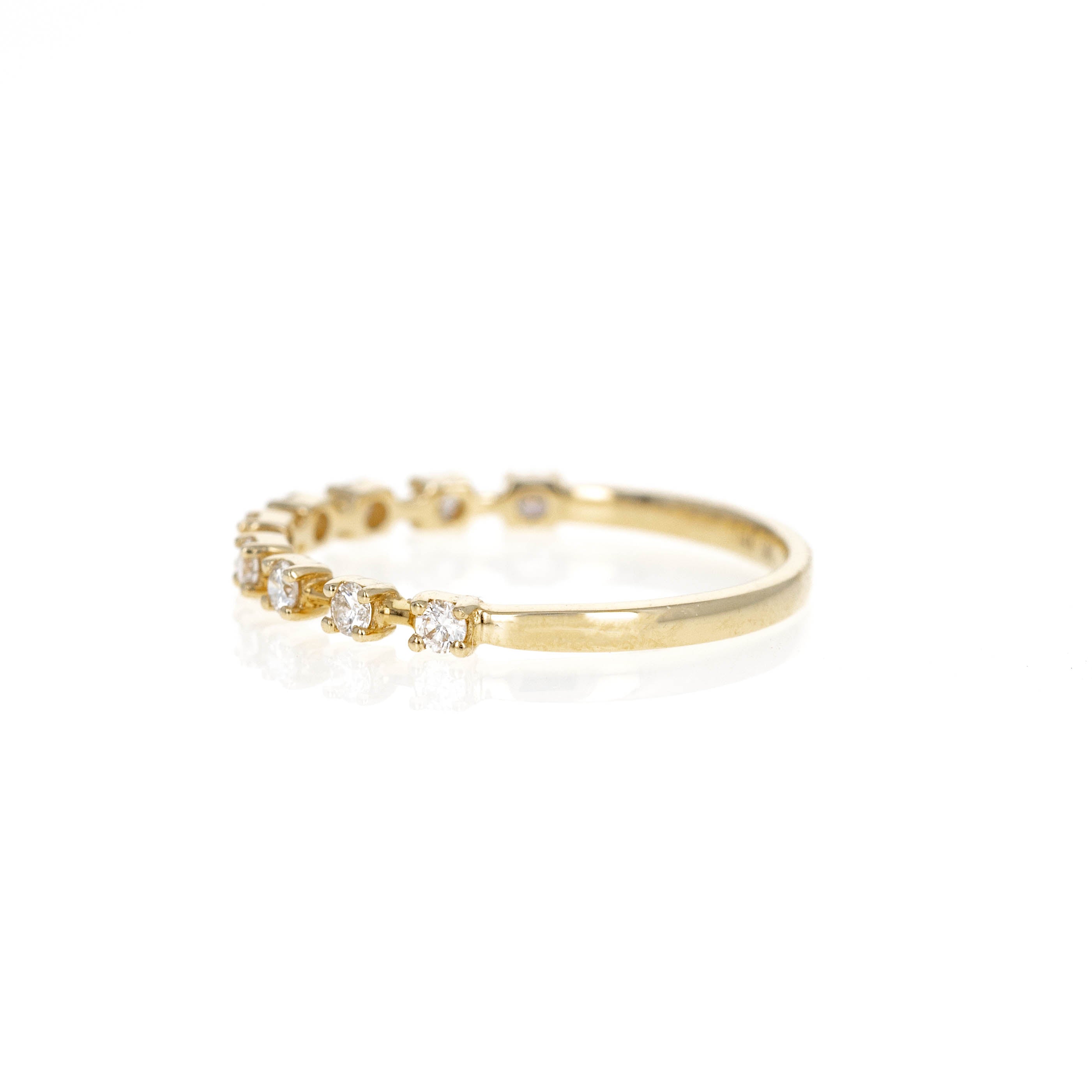 14K Gold 0.22 Carat Round Diamond Floating Band - Queen May