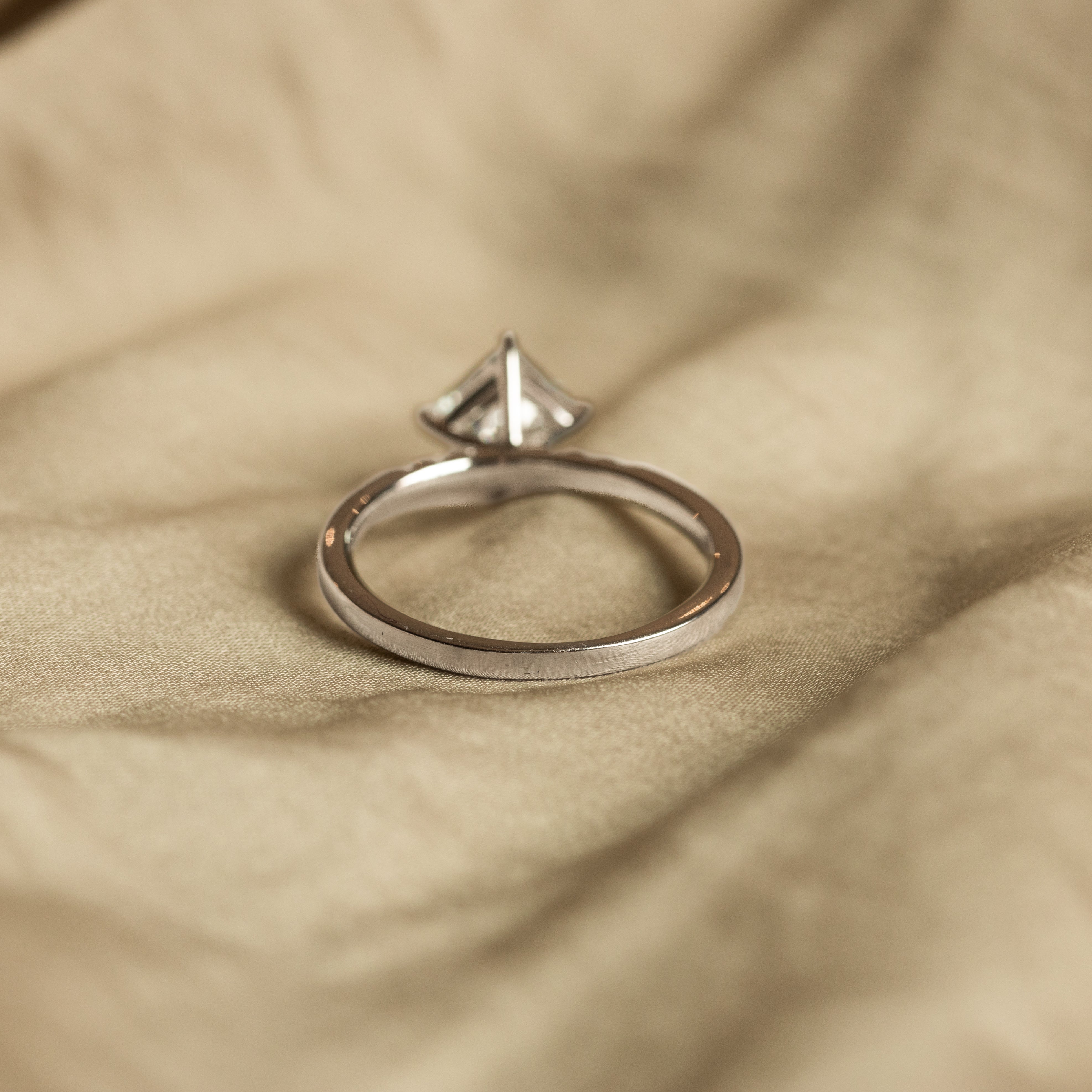 1.20 Carat Princess Diamond Engagement Ring in Platinum - Queen May