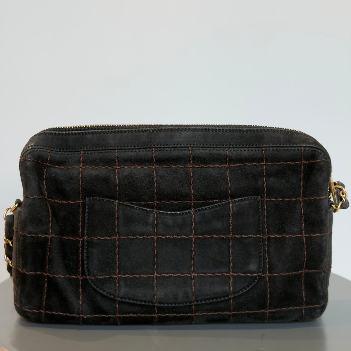 Chanel Suede Square Stitch Shoulder Bag