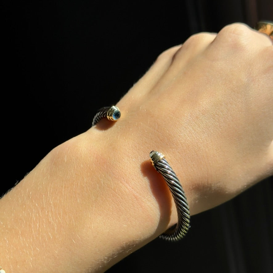 David Yurman Blue Topaz Classic Cable Bracelet - Queen May