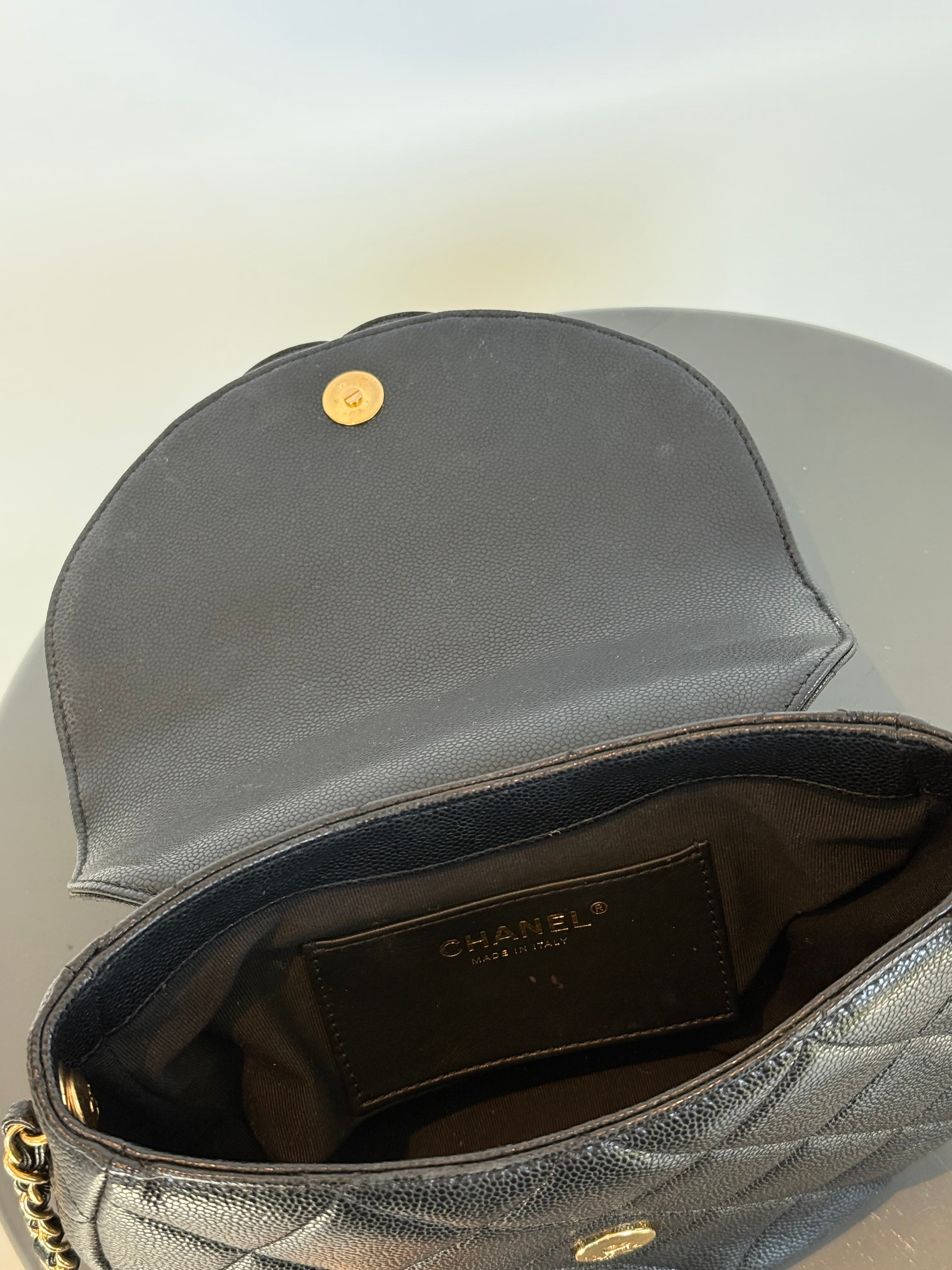 Chanel Half Circle Flap Black Caviar - Queen May