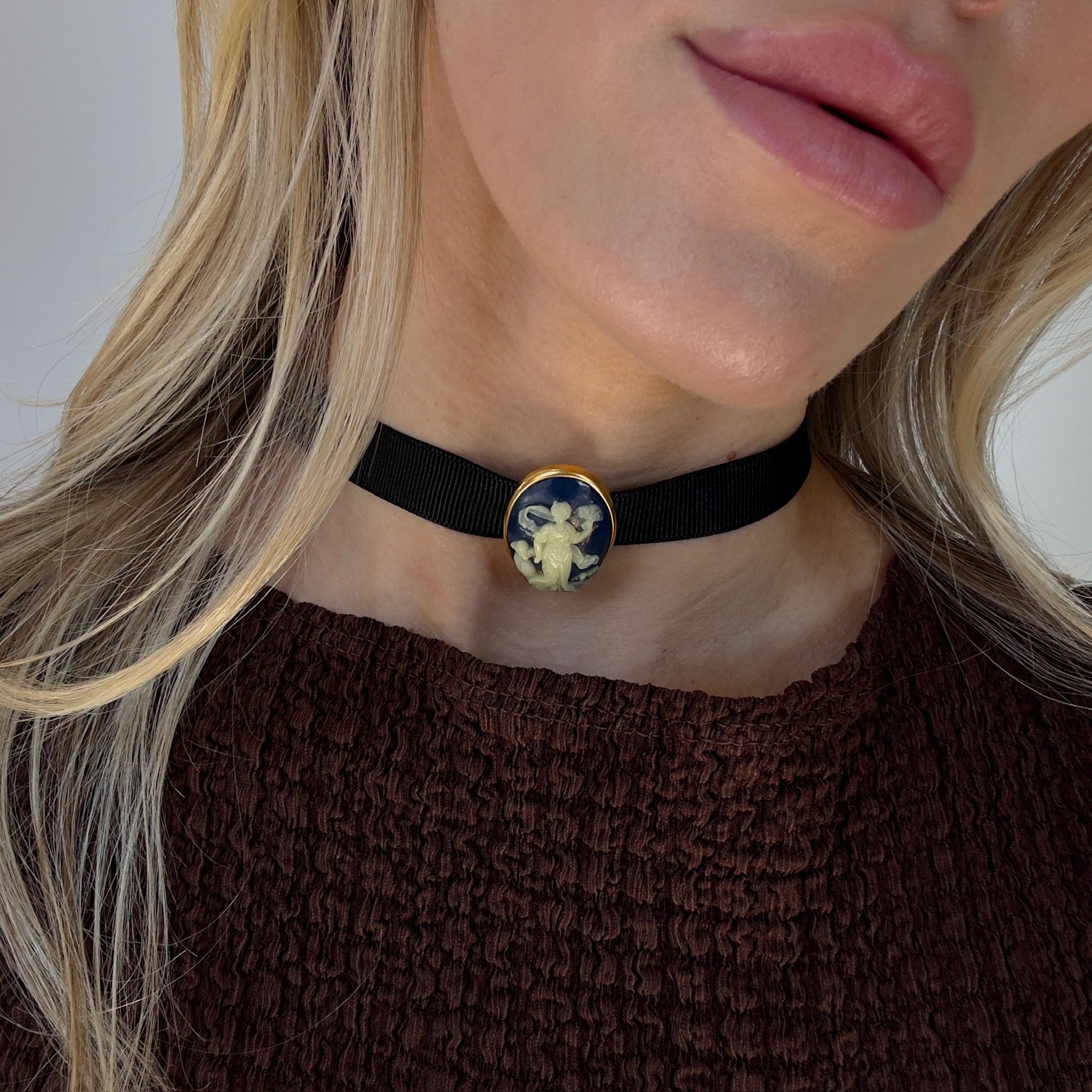 Christian Dior D-Cameo Resin Ribbon Choker - Queen May