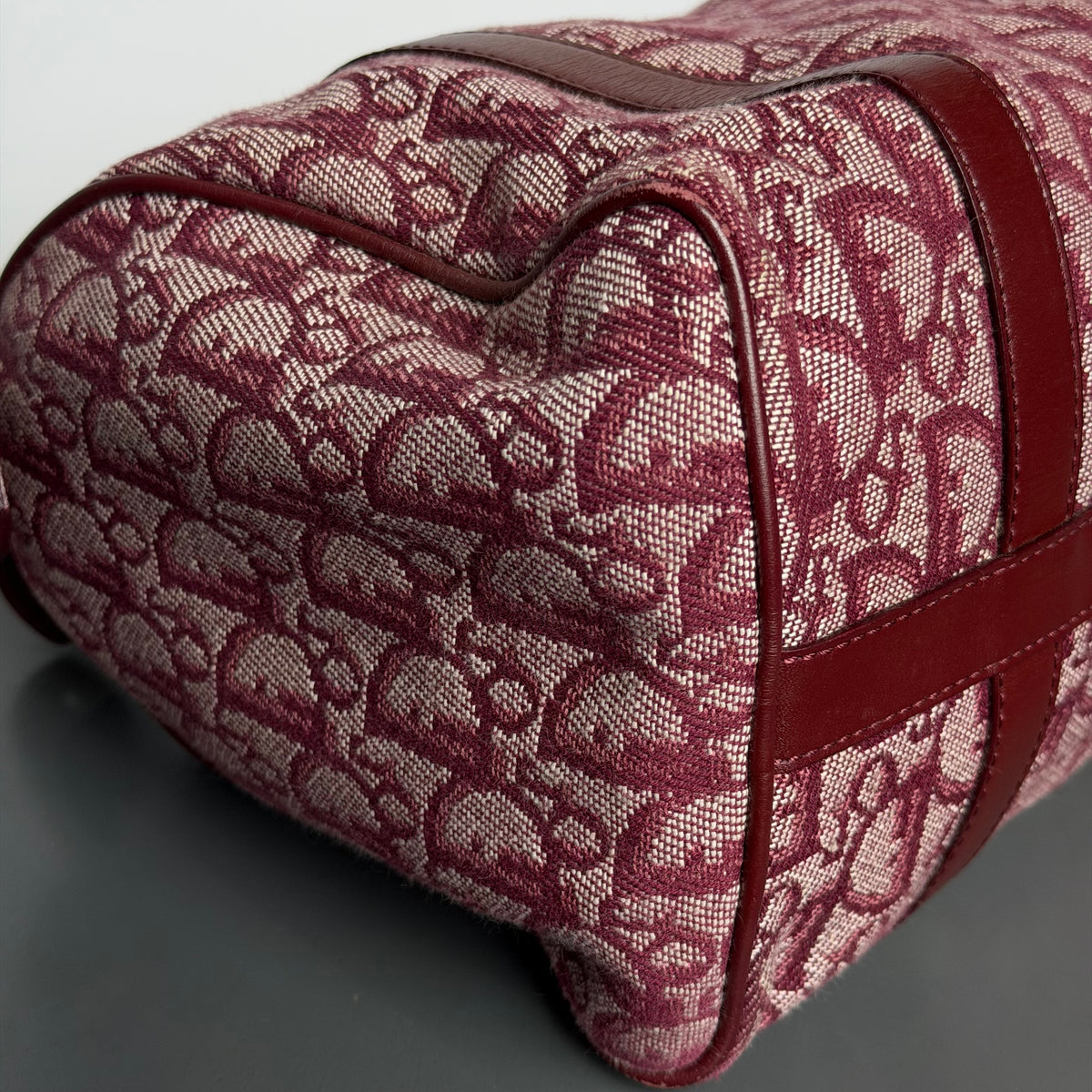 Christian Dior Monogram Boston Bag Red