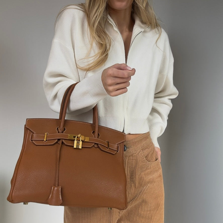 Hermes Birkin 30 Square P 2012 Togo Gold / Gold - Queen May