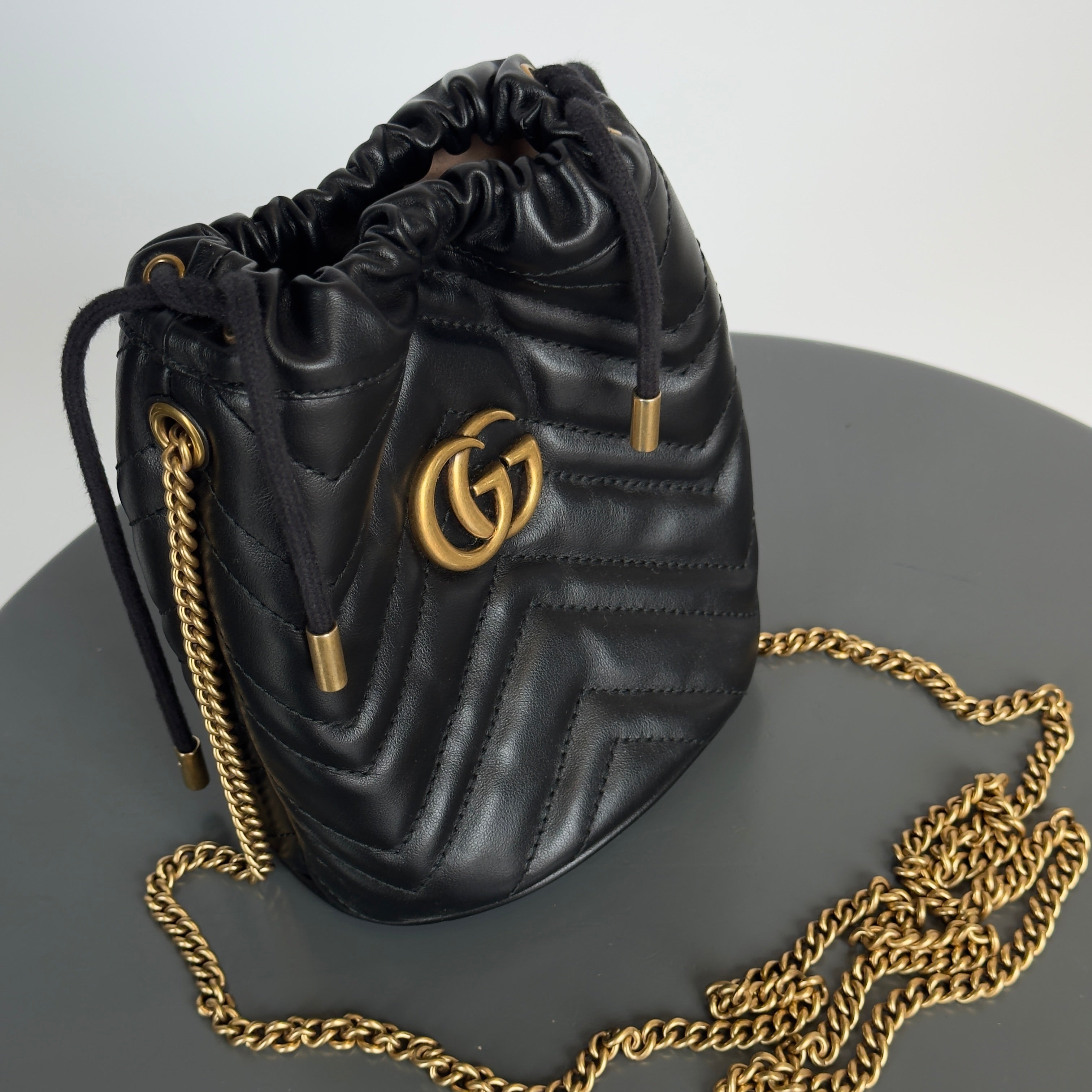 Gucci Mini Black Bucket Bag - Queen May