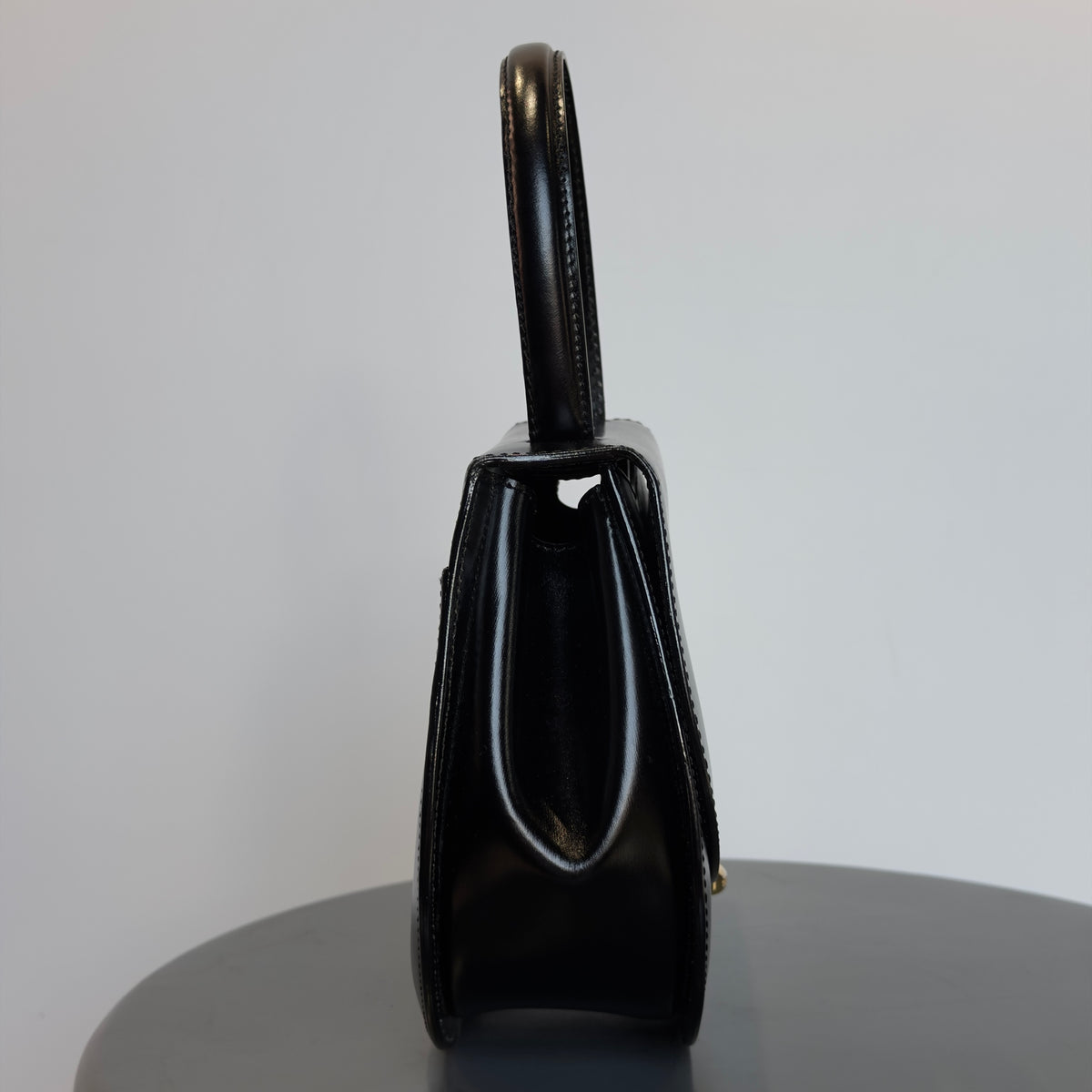Vintage Celine Black Leather Top Handle Bag