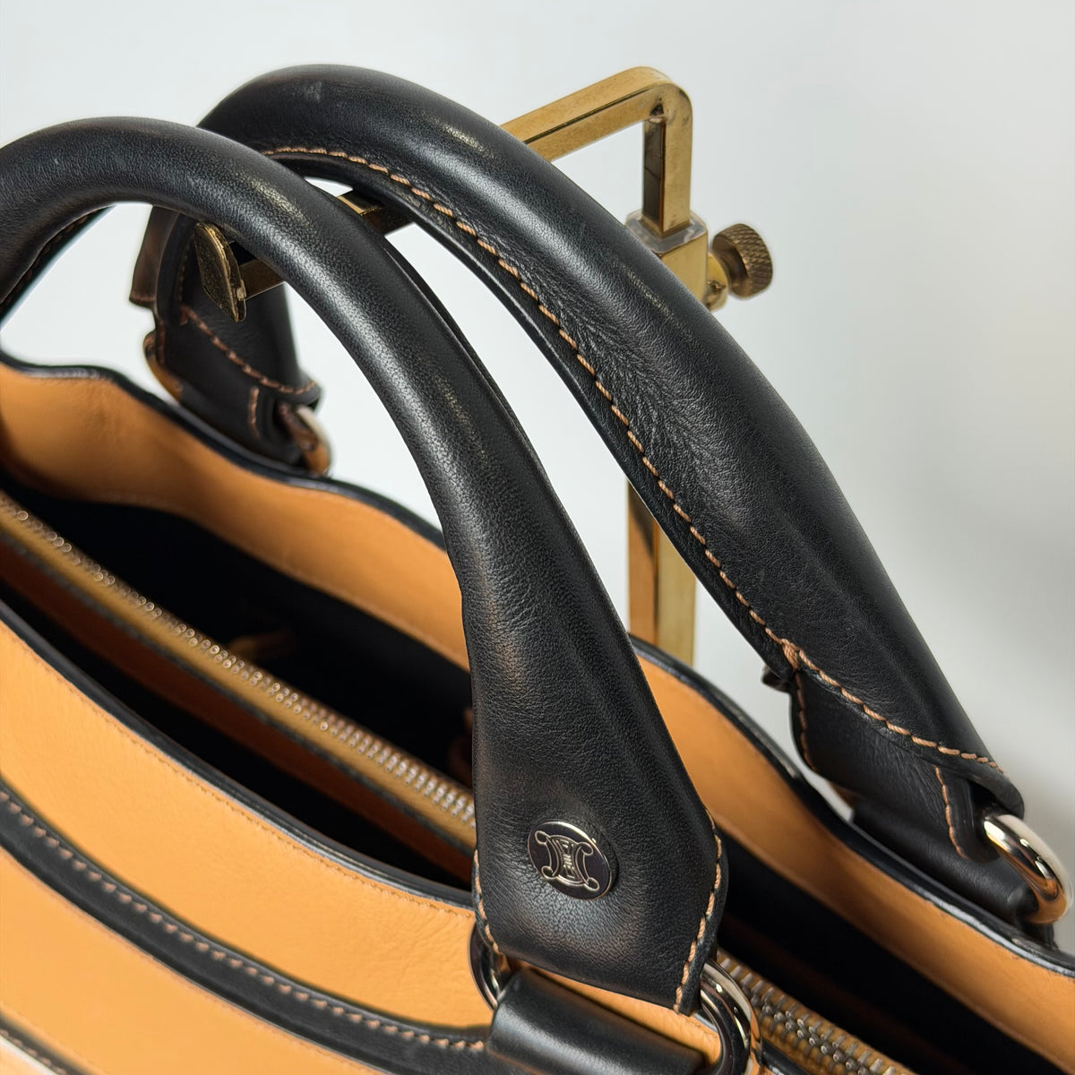 Vintage Celine Leather Boogie Bag Tan