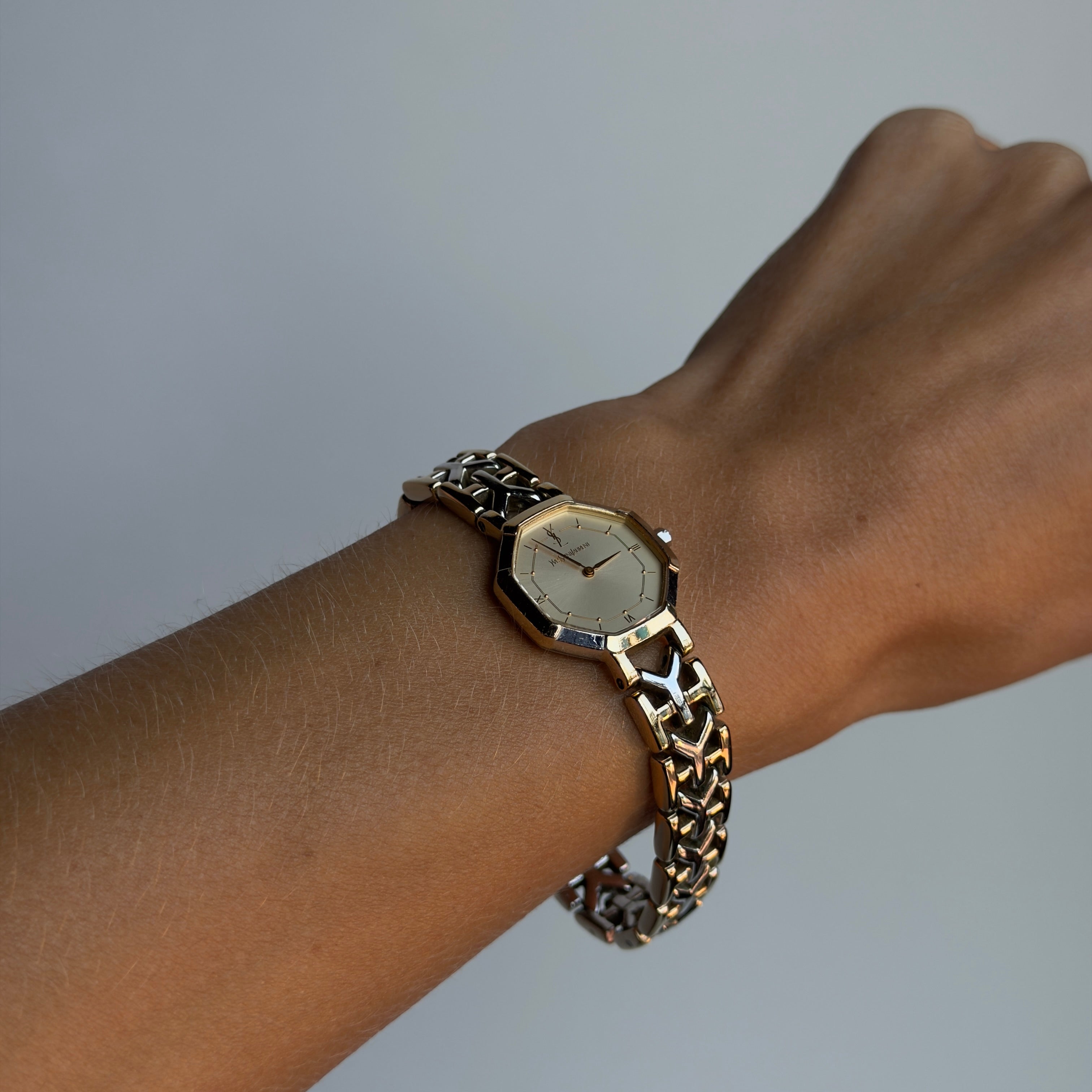 Yves Saint Laurent Octagon Two Tone Watch