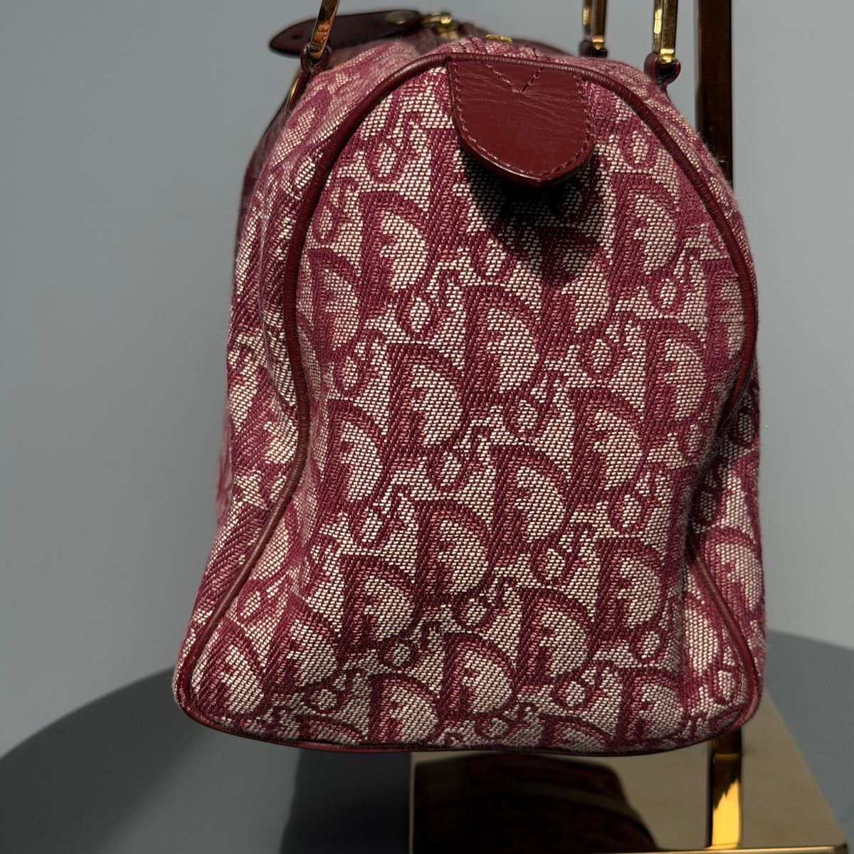 Christian Dior Monogram Boston Bag Red