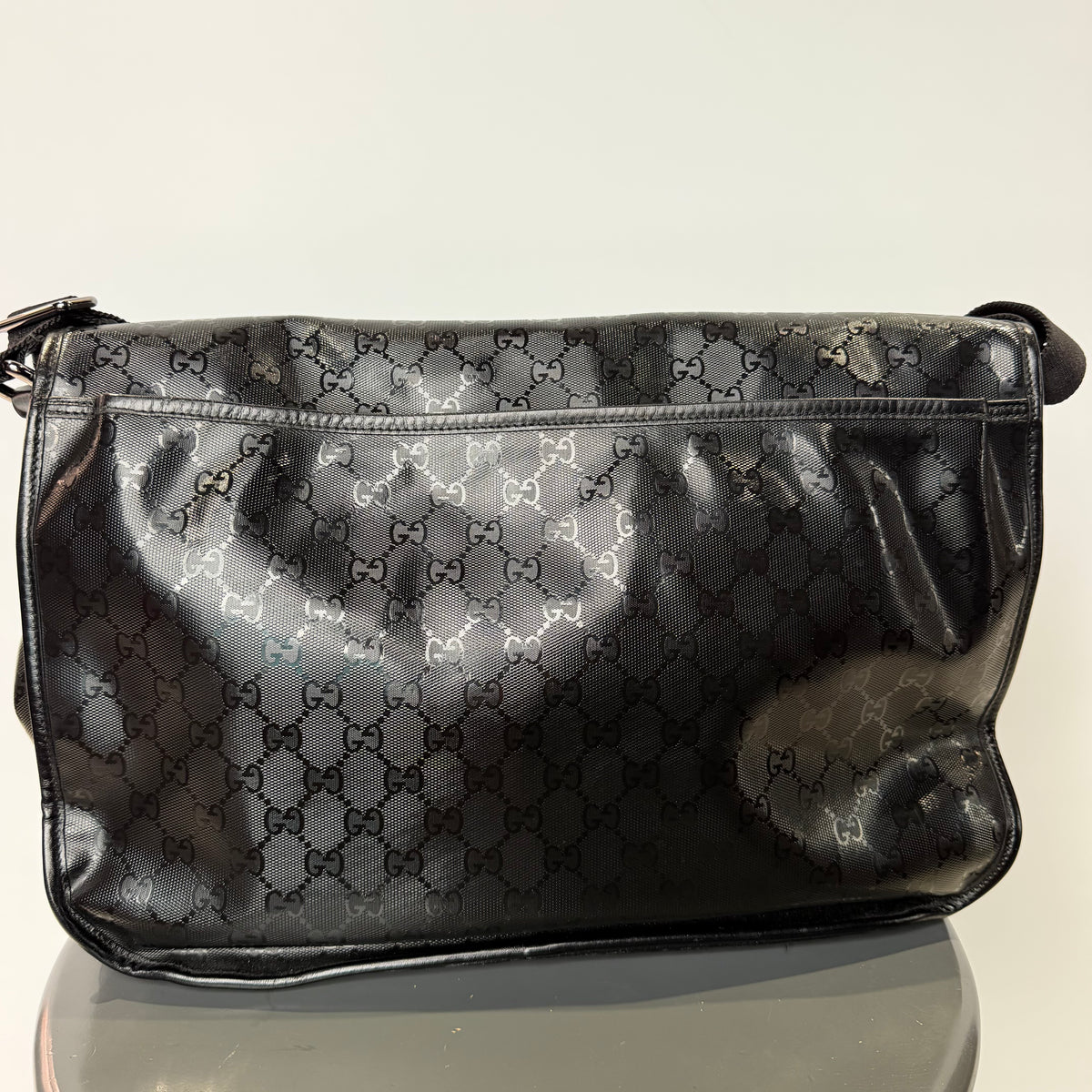 Gucci Black Imprime Messenger Bag - Queen May