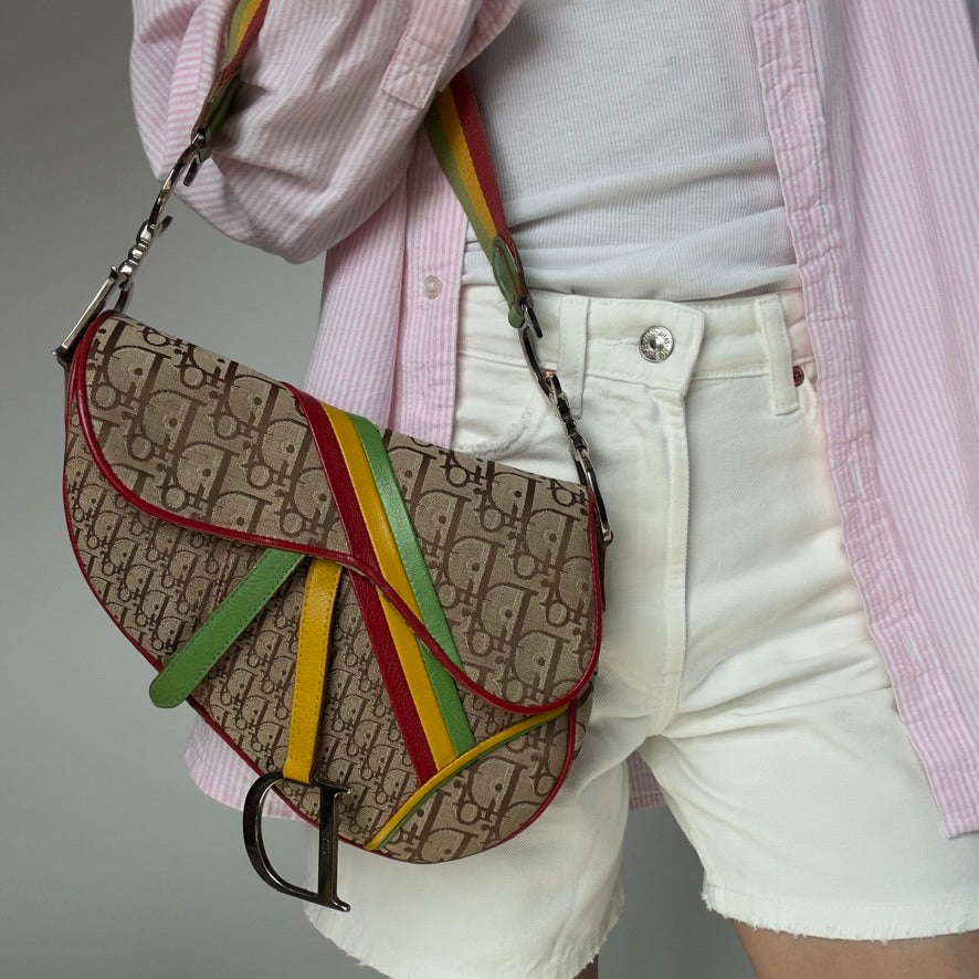 Dior Diorissimo Rasta Saddle Bag - Queen May