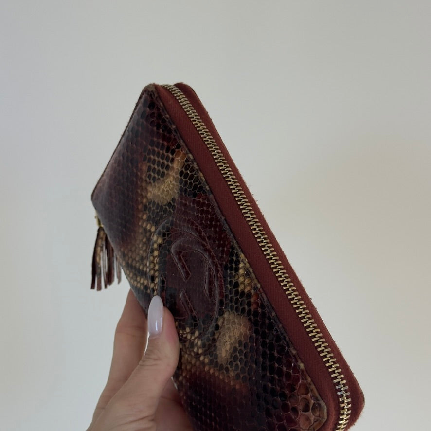 Gucci Python Soho Interlocking G Logo Wallet - Queen May