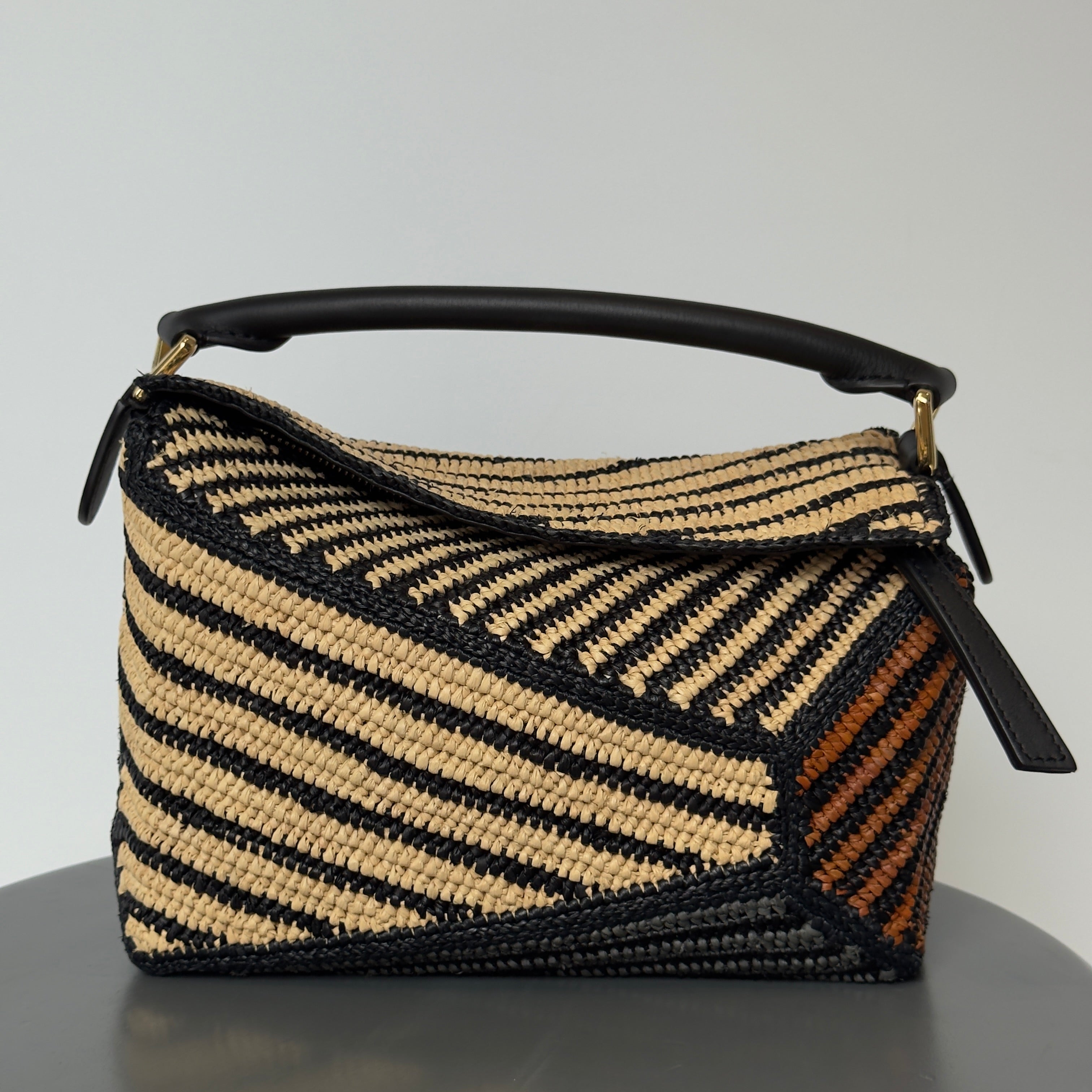 Loewe x Paula's Ibiza Raffia Honey Gold Puzzle Bag Large