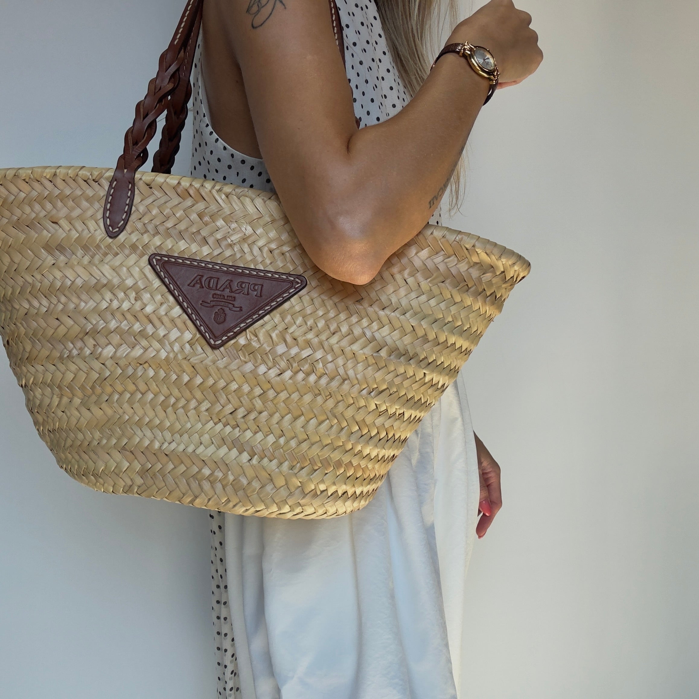Prada Raffia Bucket Bag - Queen May