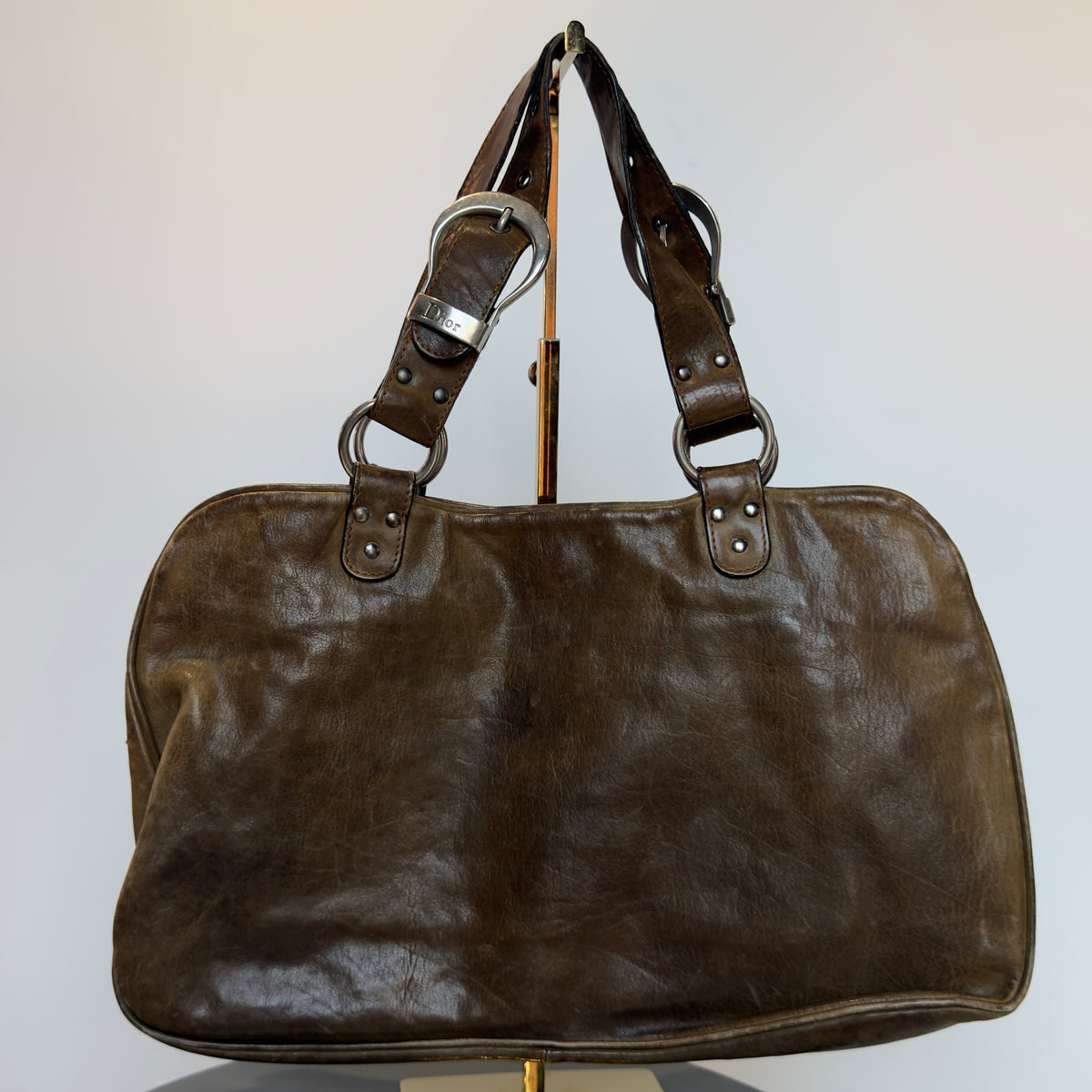 Christian Dior Leather Gauche Saddle Bag