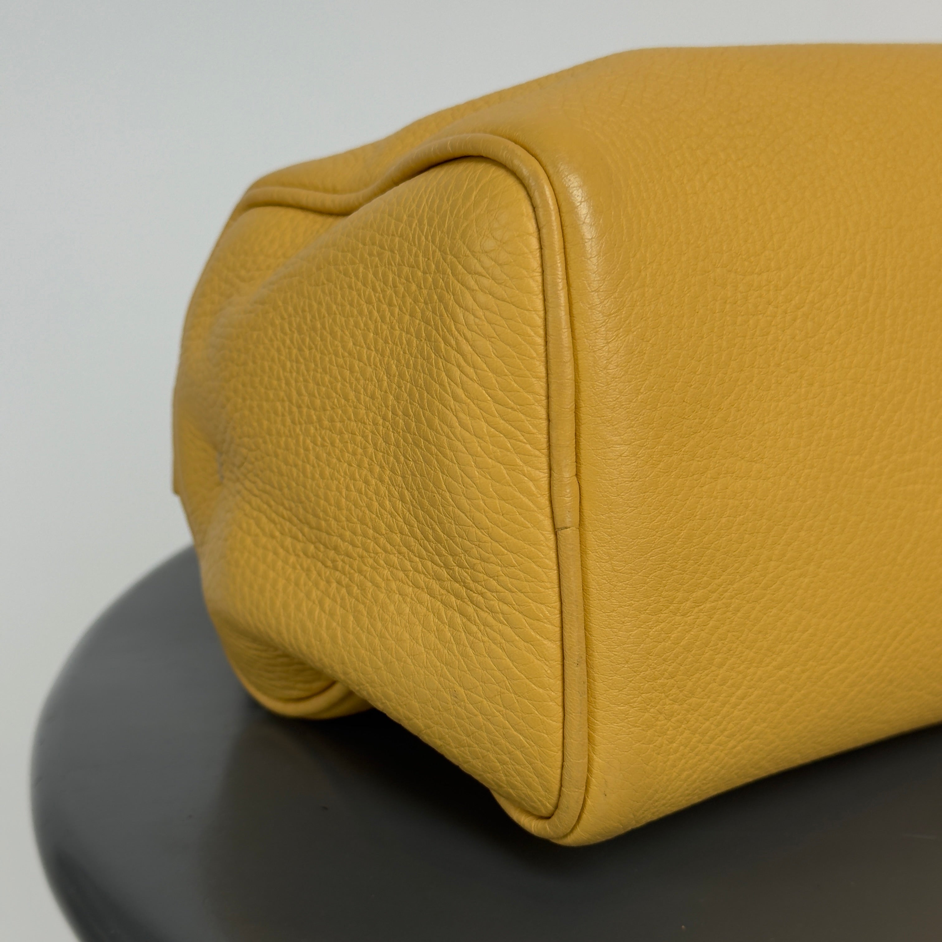 Prada Yellow Pebble Leather Shoulder Bag