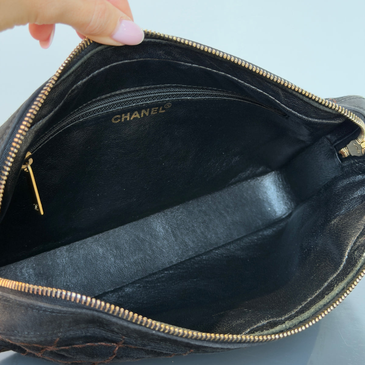Chanel Suede Square Stitch Shoulder Bag