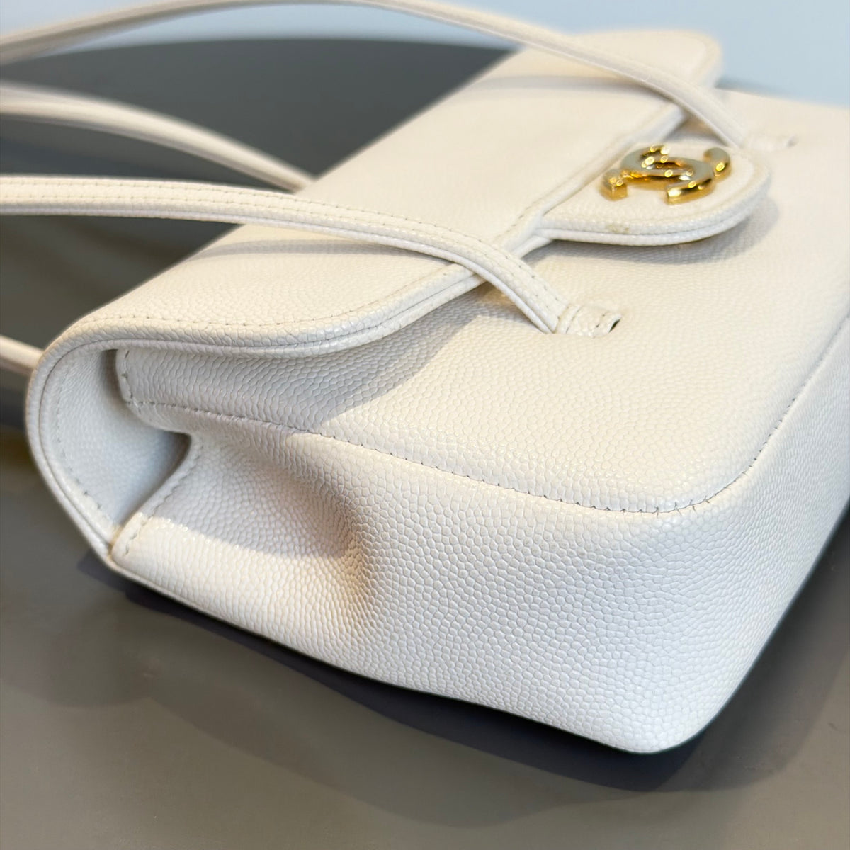Chanel Mini Preppy Coco White Caviar Leather - Queen May