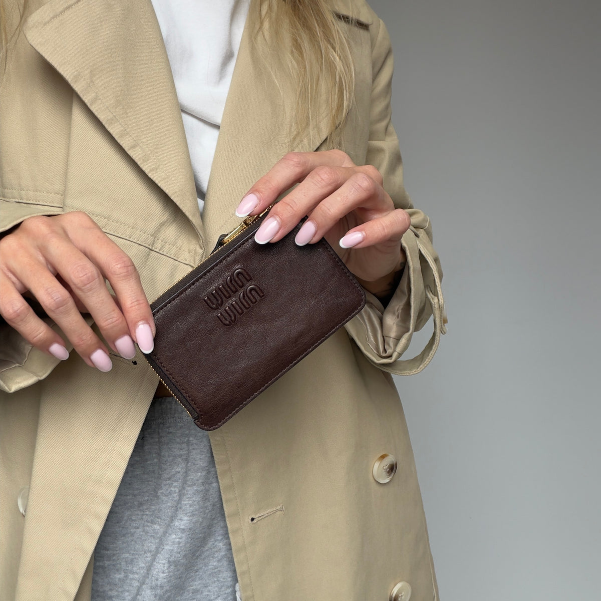 Miu Miu Nappa Leather Envelope Card Holder