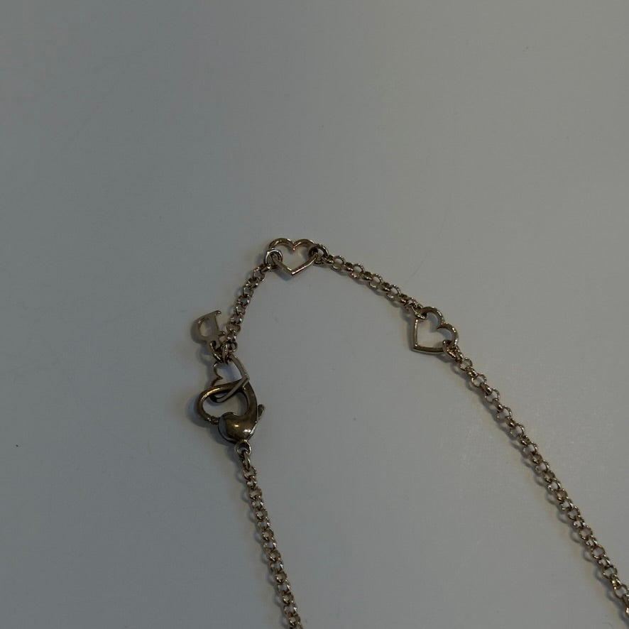 Christian Dior Crystal Heart Motif Logo Necklace - Queen May