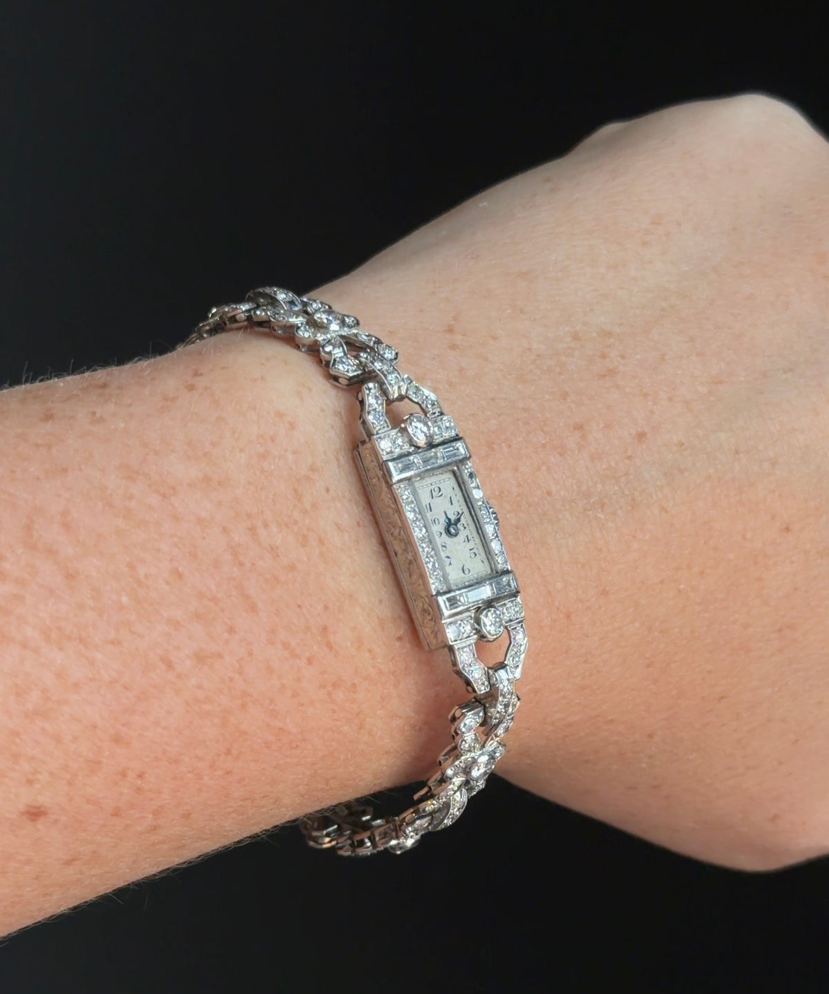 Platinum Diamond Vintage Cocktail Watch - Queen May
